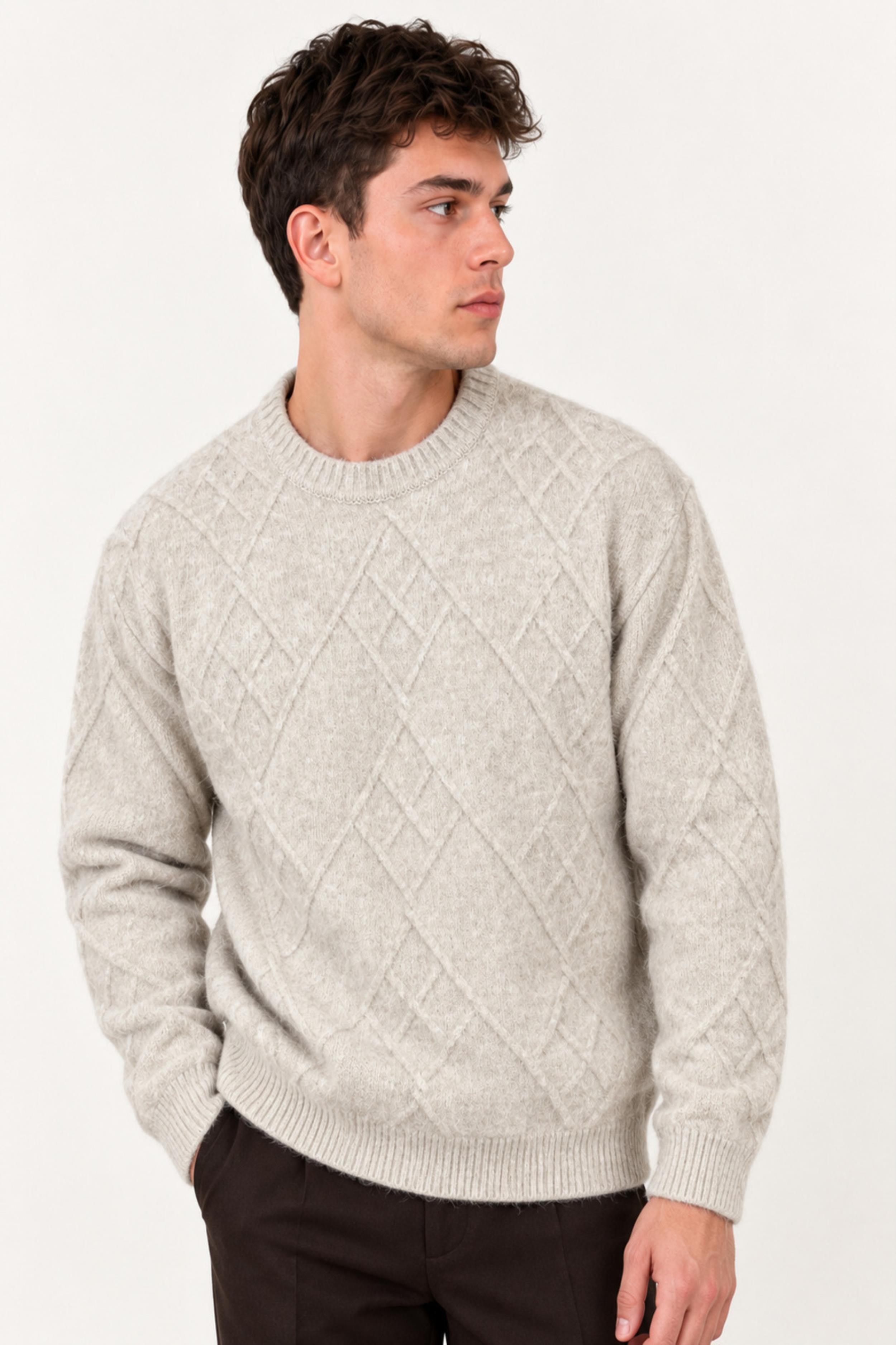 Çapraz Desen Oversize Kışlık Kazak DP 17567_10066