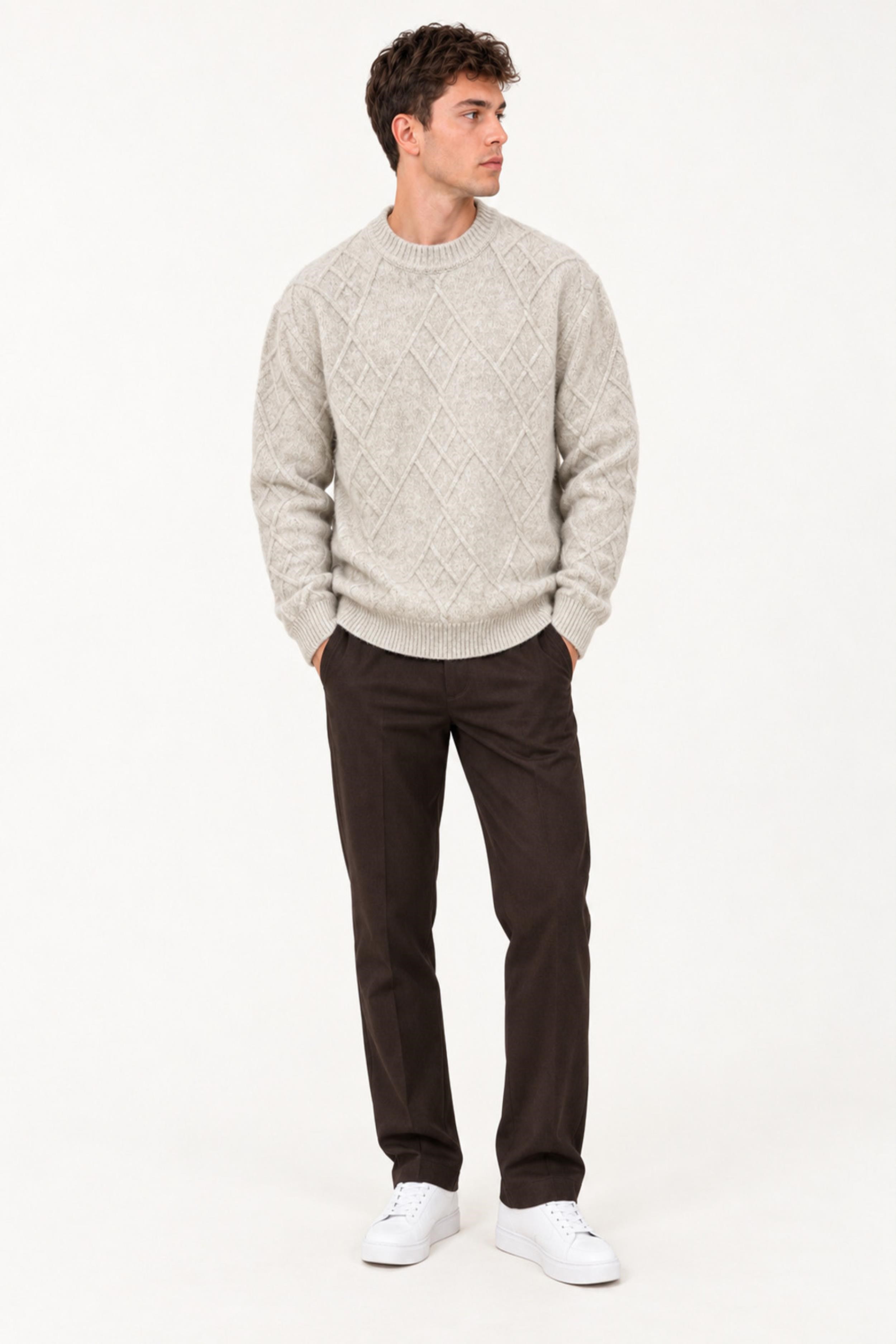 Çapraz Desen Oversize Kışlık Kazak DP 17567_10066