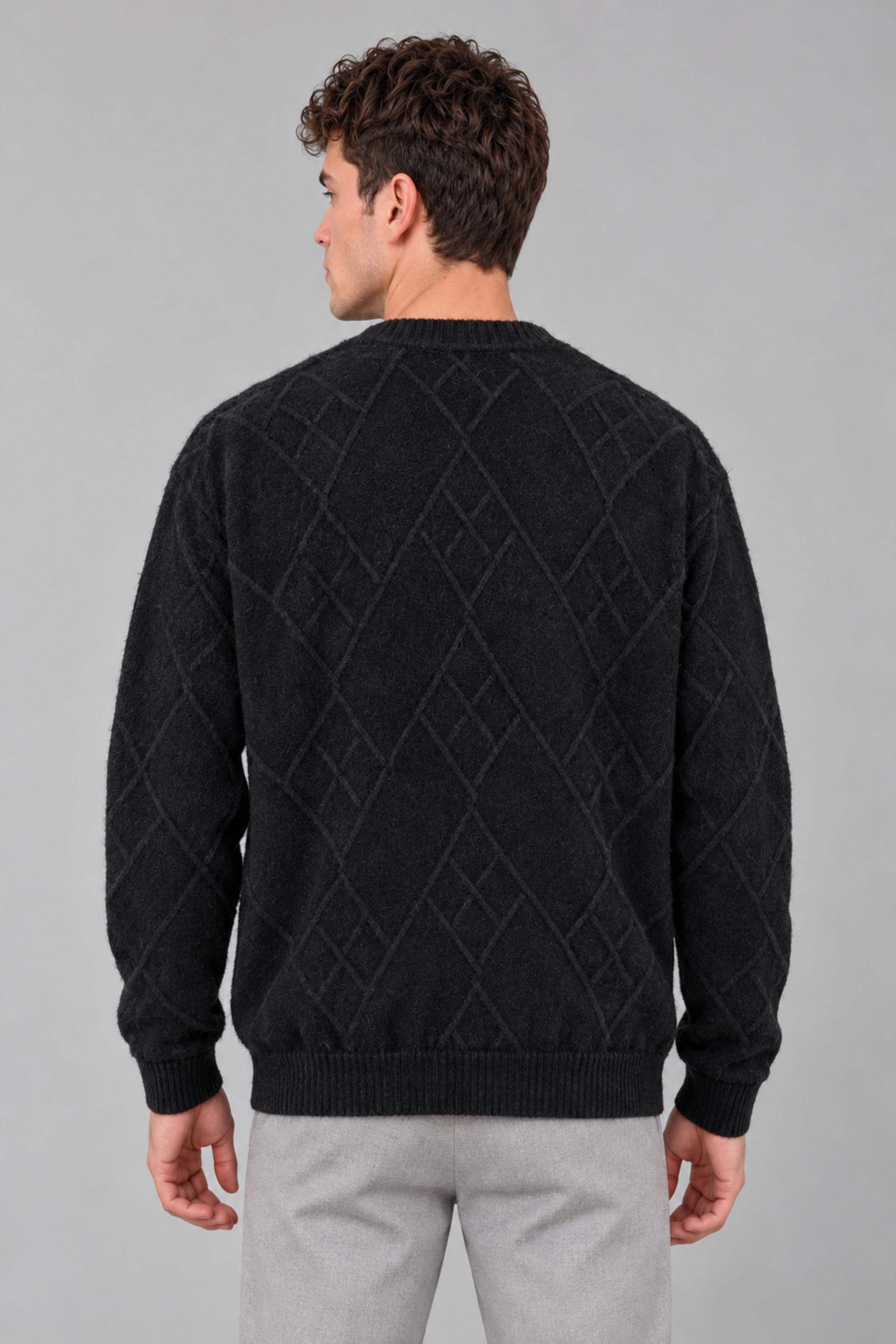 Çapraz Desen Oversize Kışlık Kazak DP 17567_10066