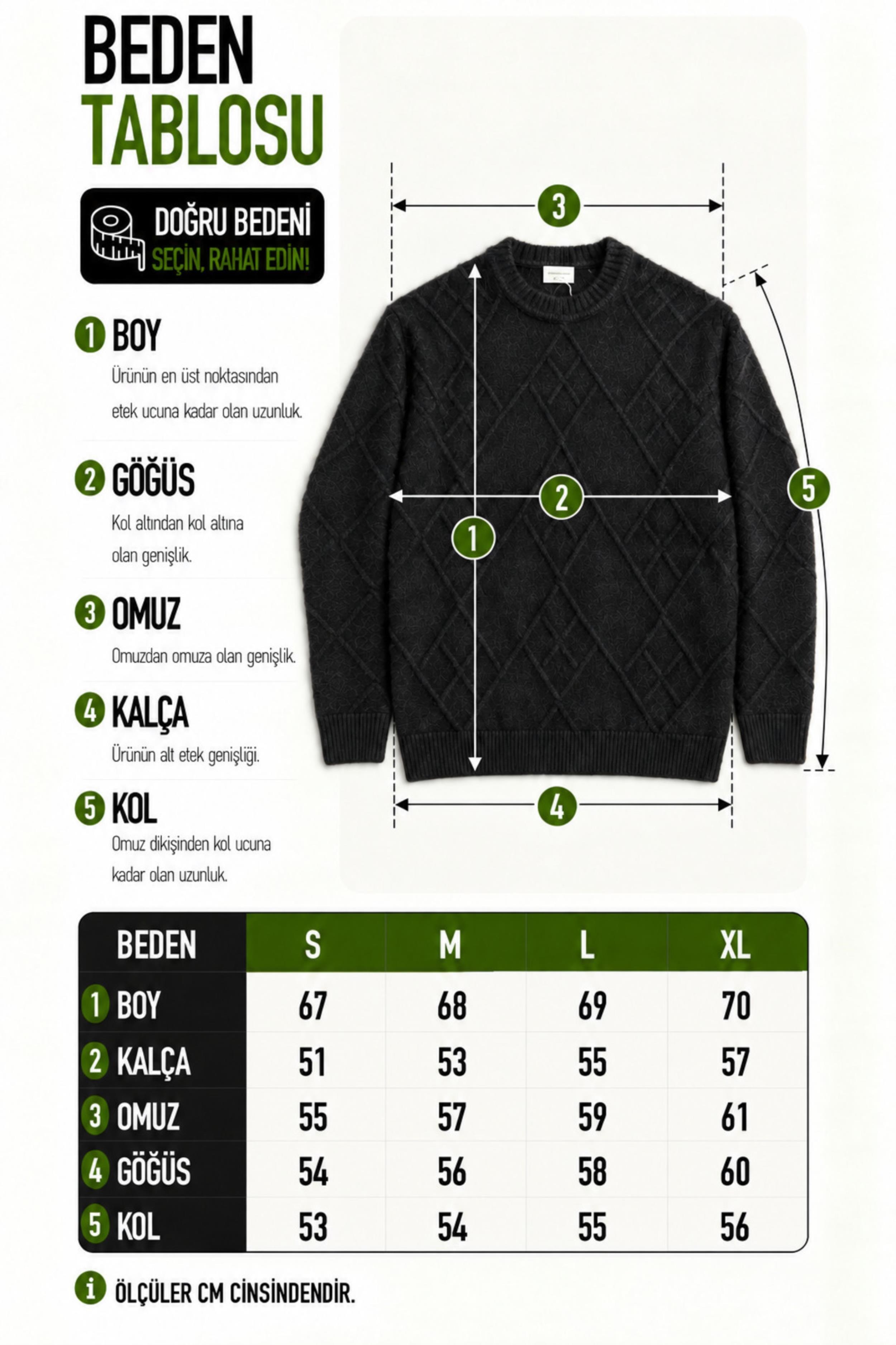 Çapraz Desen Oversize Kışlık Kazak DP 17567_10066