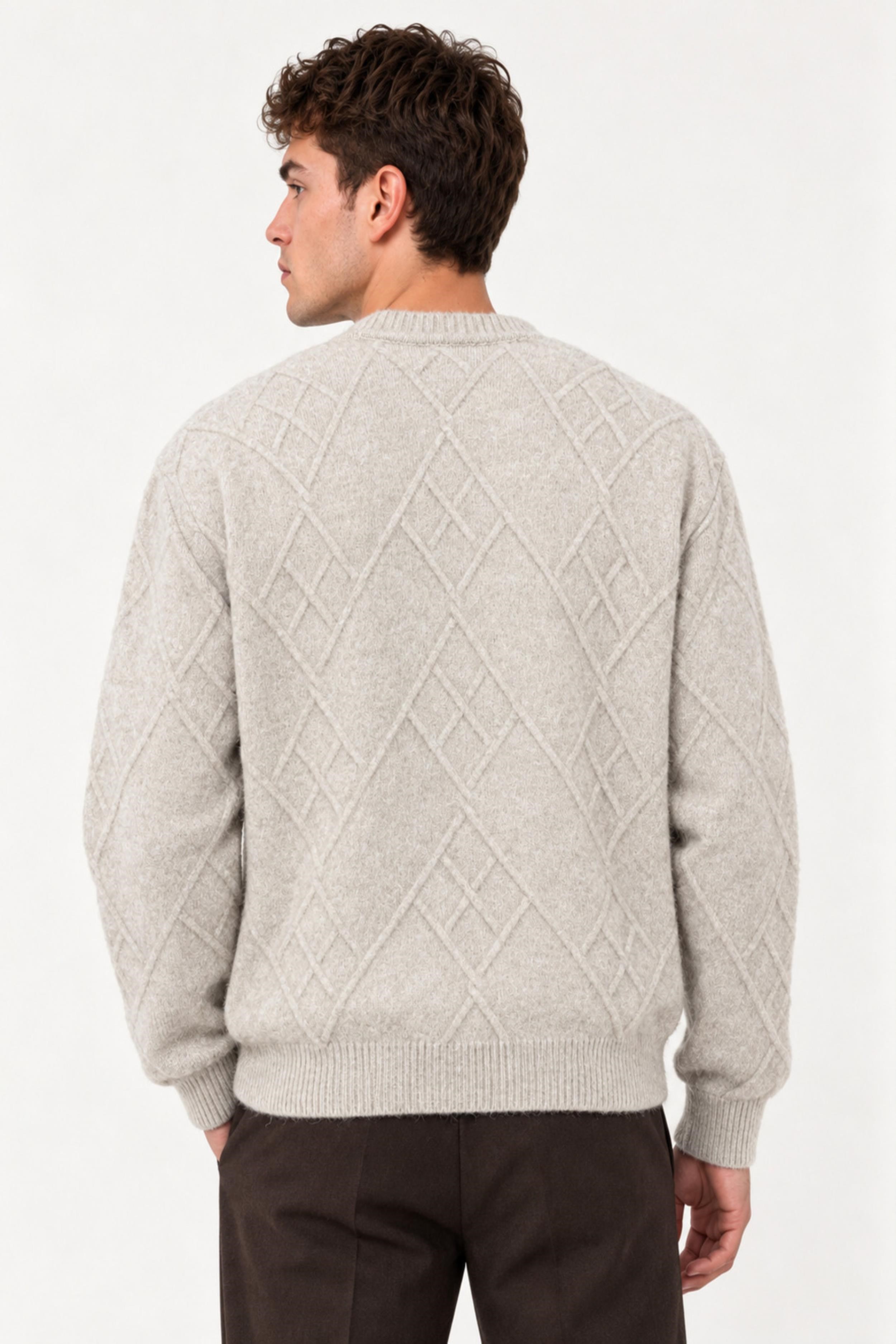 Çapraz Desen Oversize Kışlık Kazak DP 17567_10066