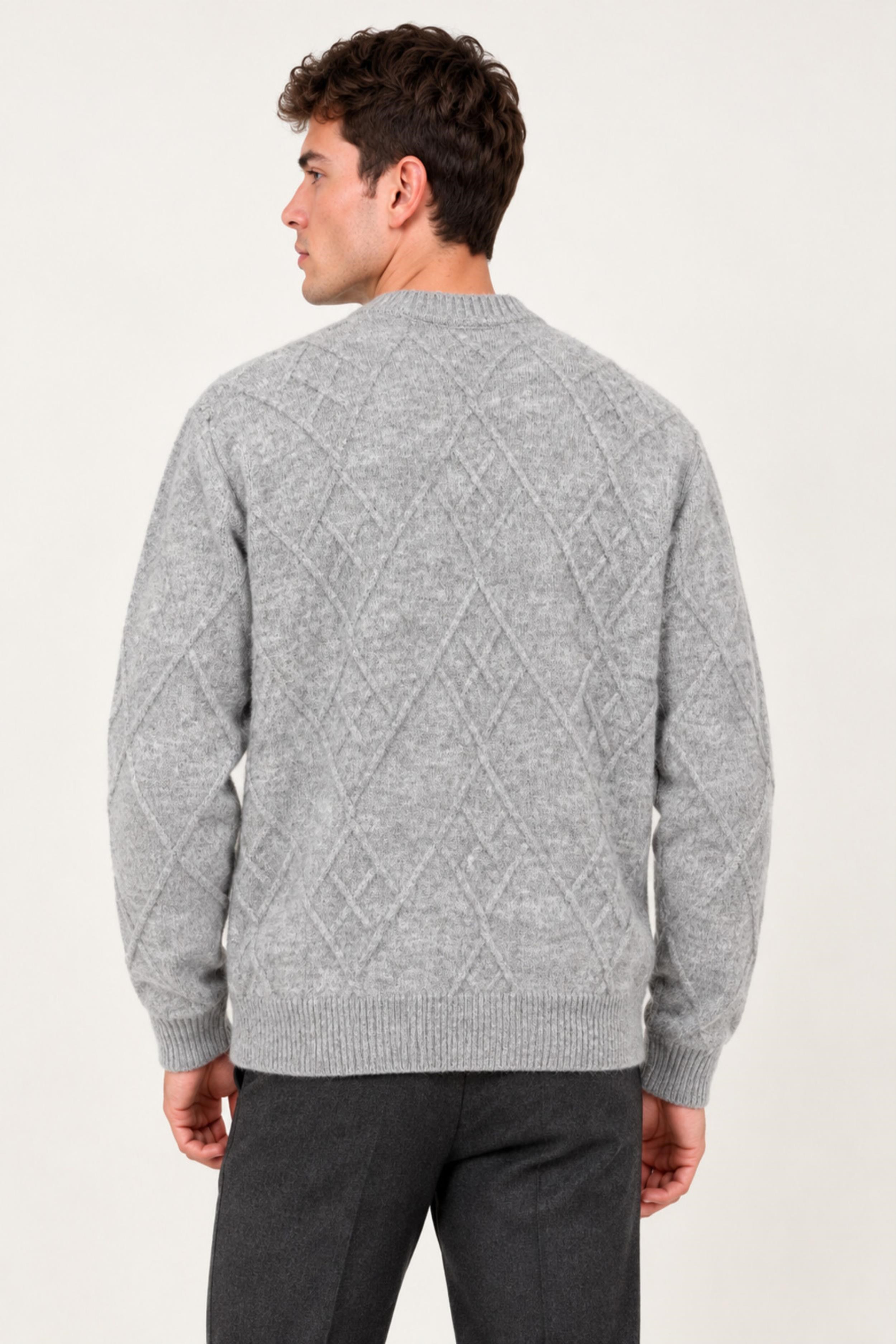 Çapraz Desen Oversize Kışlık Kazak DP 17567_10066