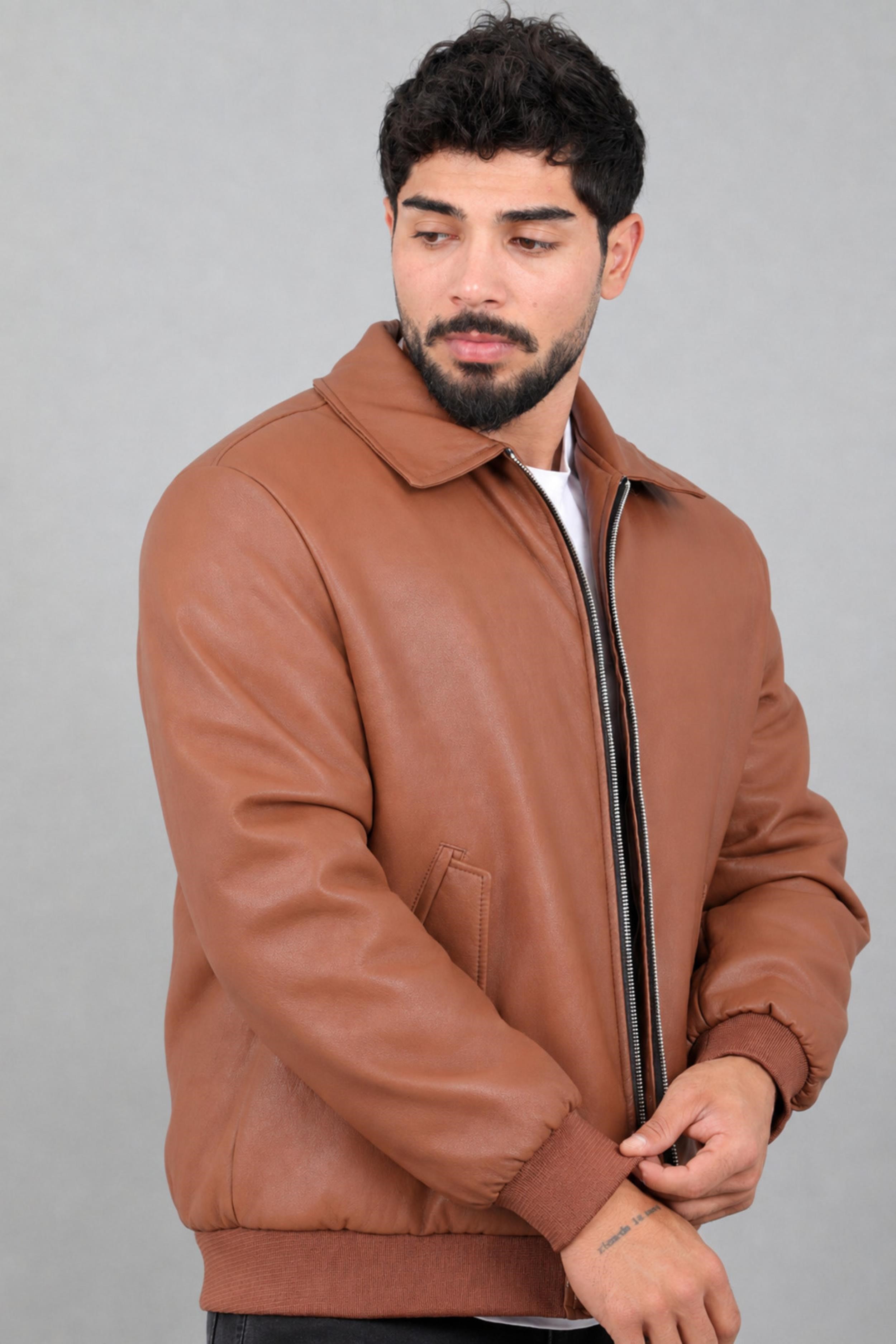 Cep Detay Dolumlu İçi Kürklü Suni Deri Mont KMD 897_50533