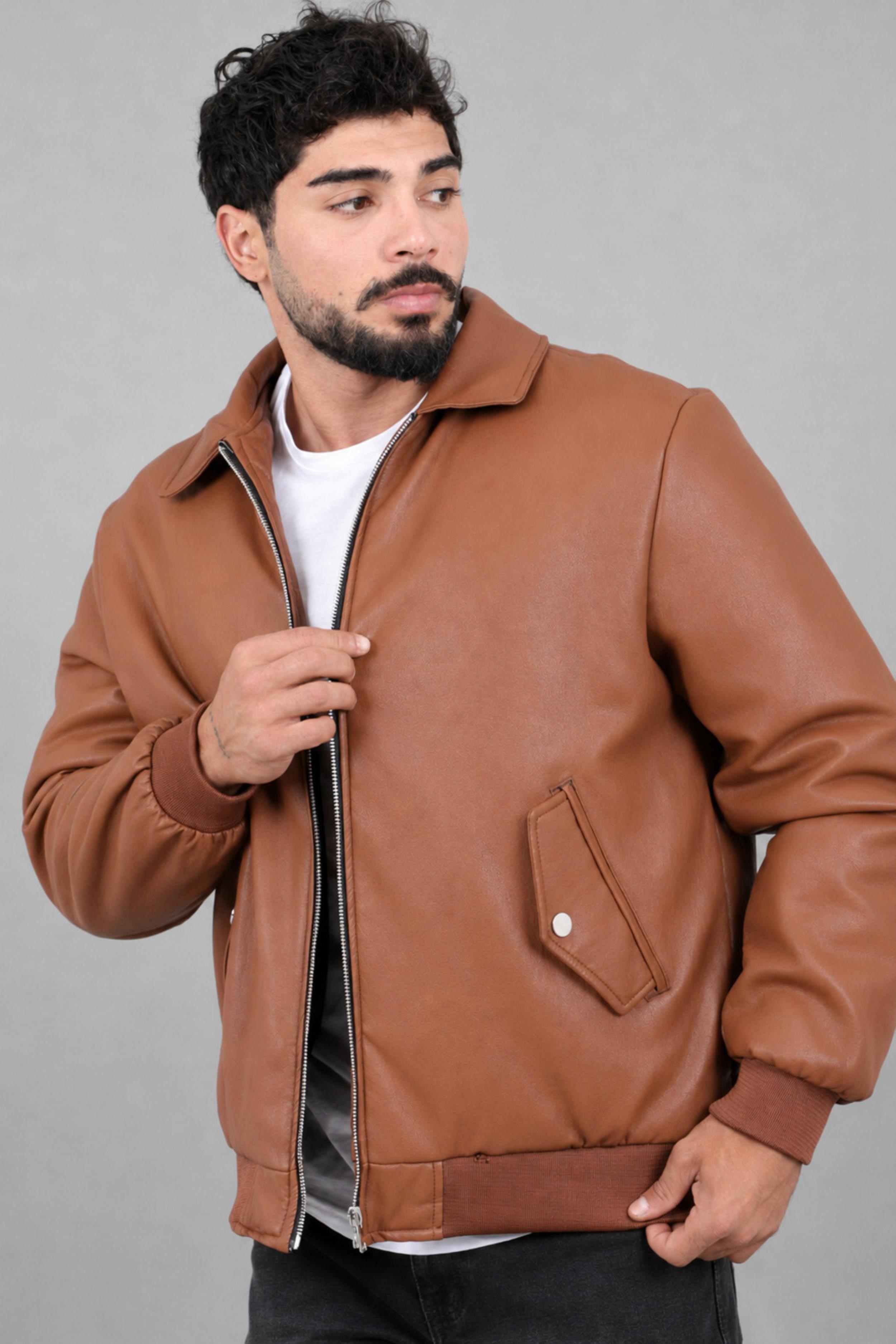 Cep Detay Dolumlu İçi Kürklü Suni Deri Mont KMD 897_50533