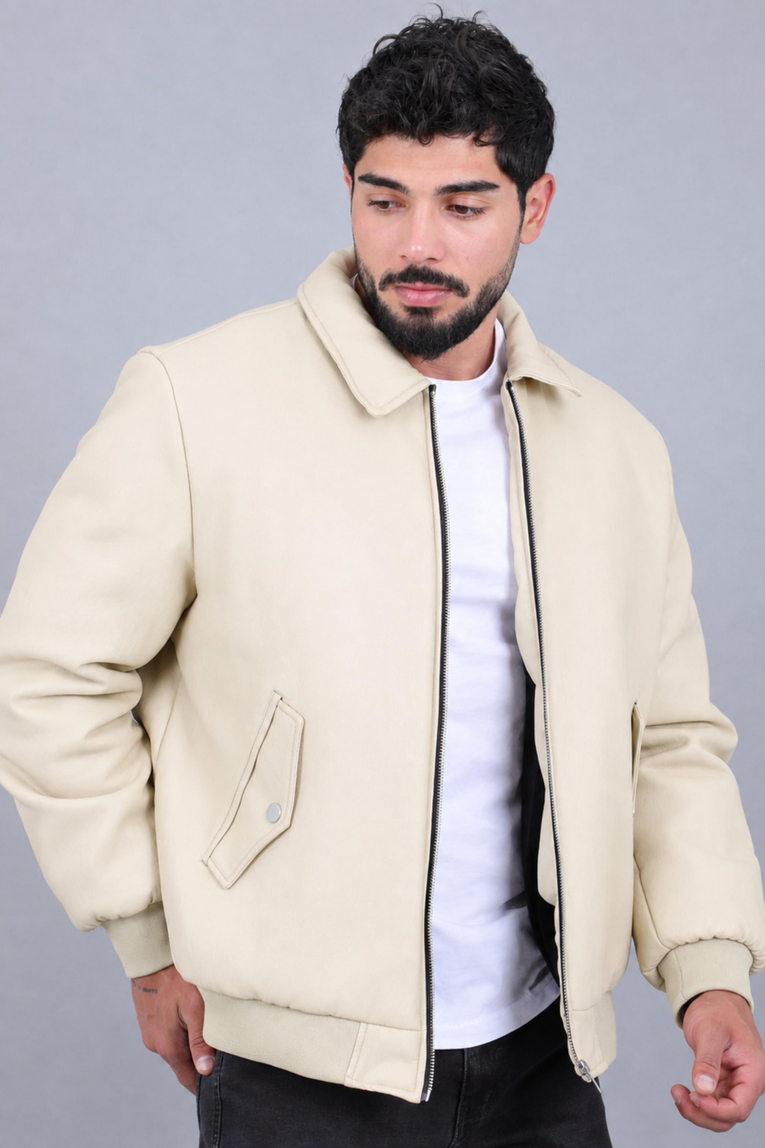 Cep Detay Dolumlu İçi Kürklü Suni Deri Mont KMD 897_50533