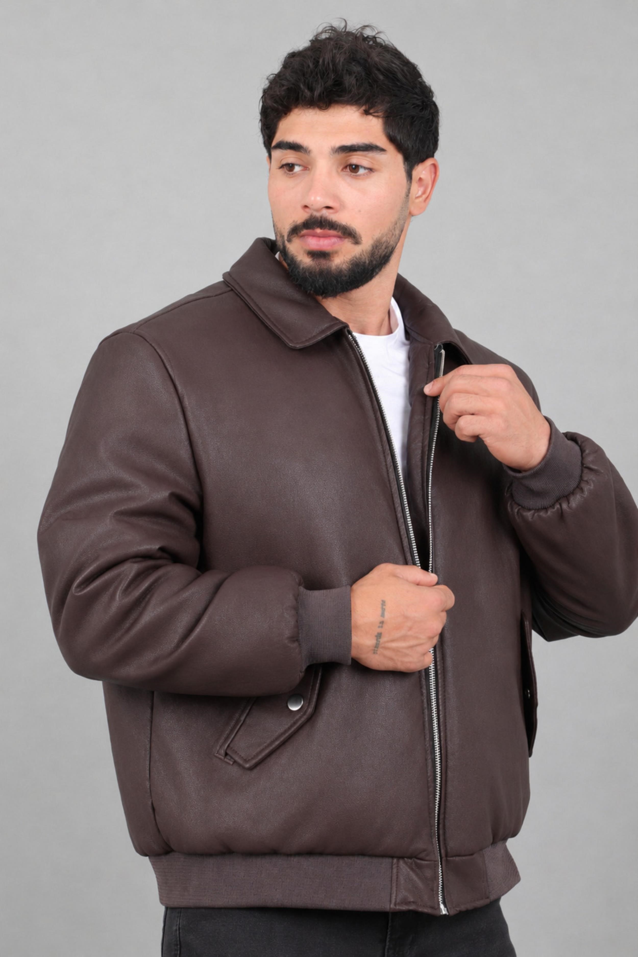 Cep Detay Dolumlu İçi Kürklü Suni Deri Mont KMD 897_50533