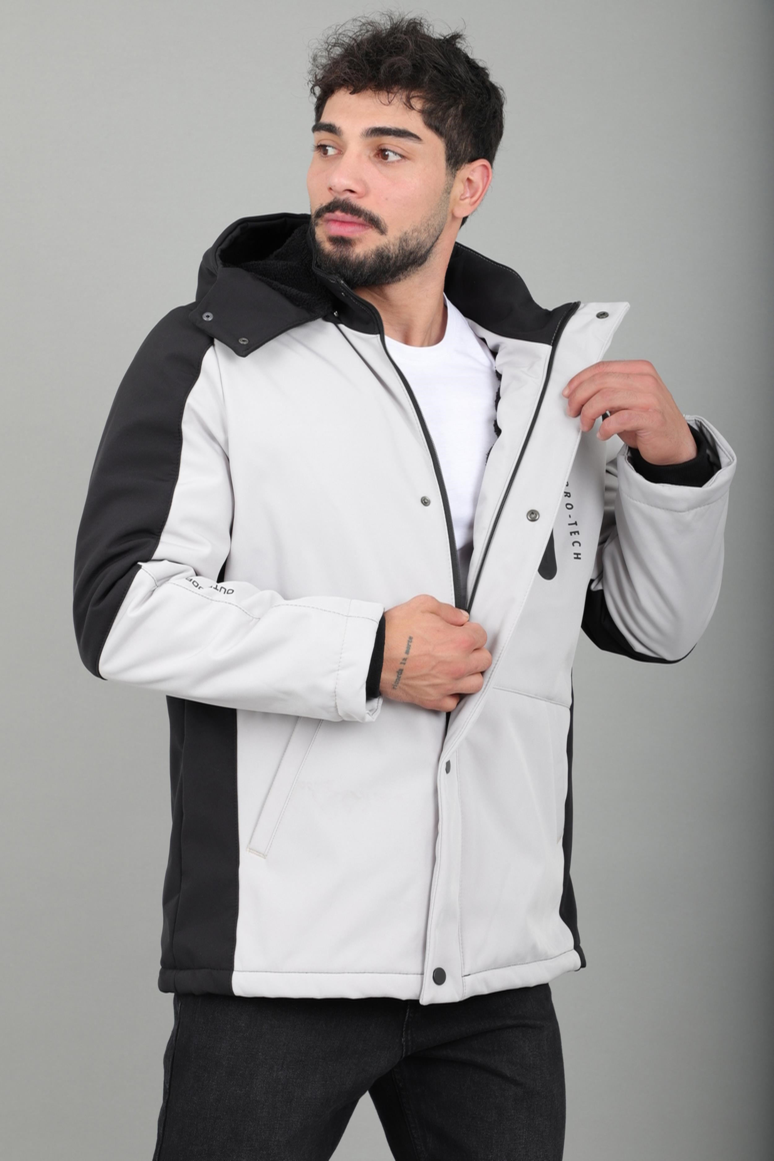 Çift Renk İçi Kürklü Softshell Kışlık Mont PLDP 3041_50525