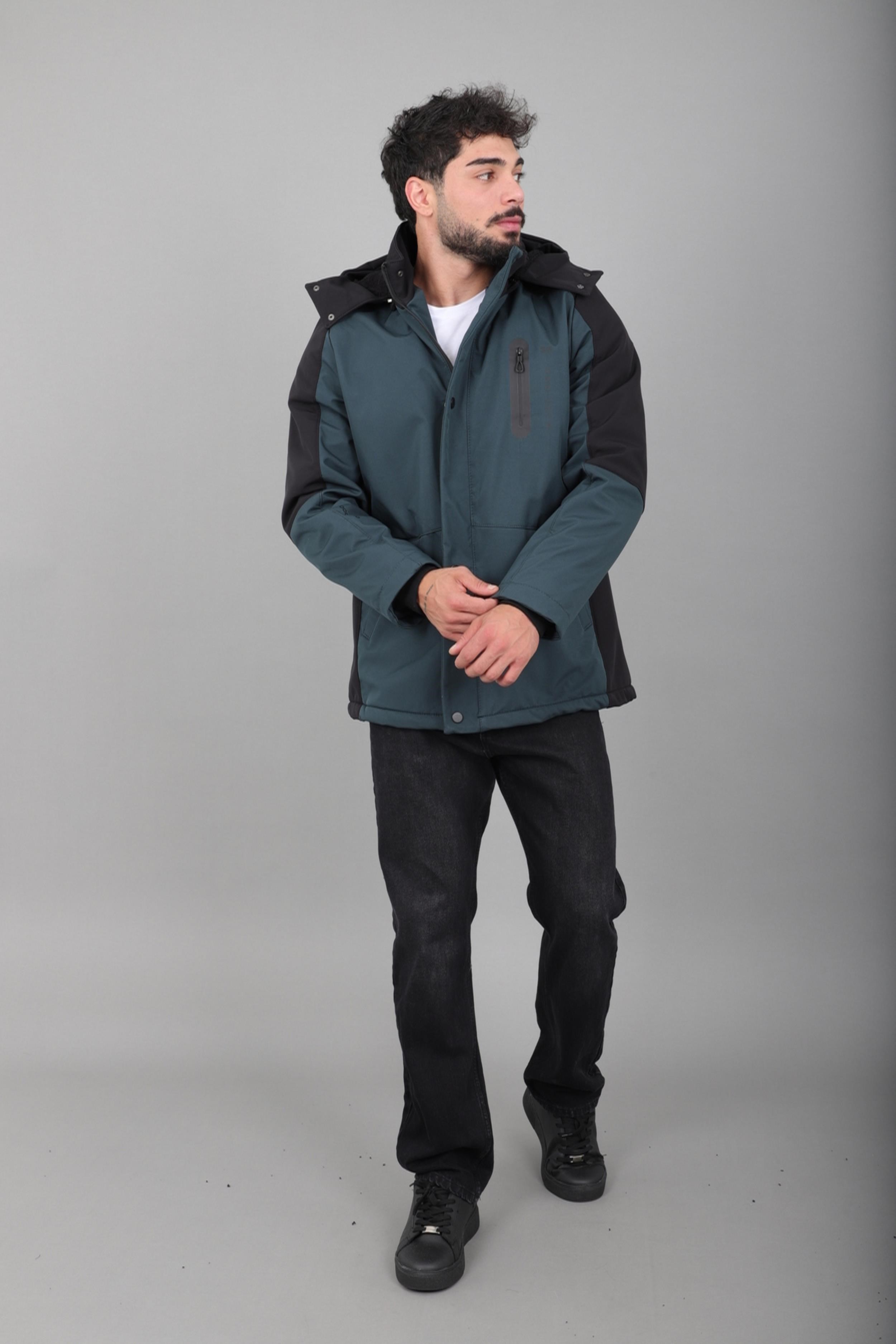 Çift Renk İçi Kürklü Softshell Kışlık Mont PLDP 3041_50525
