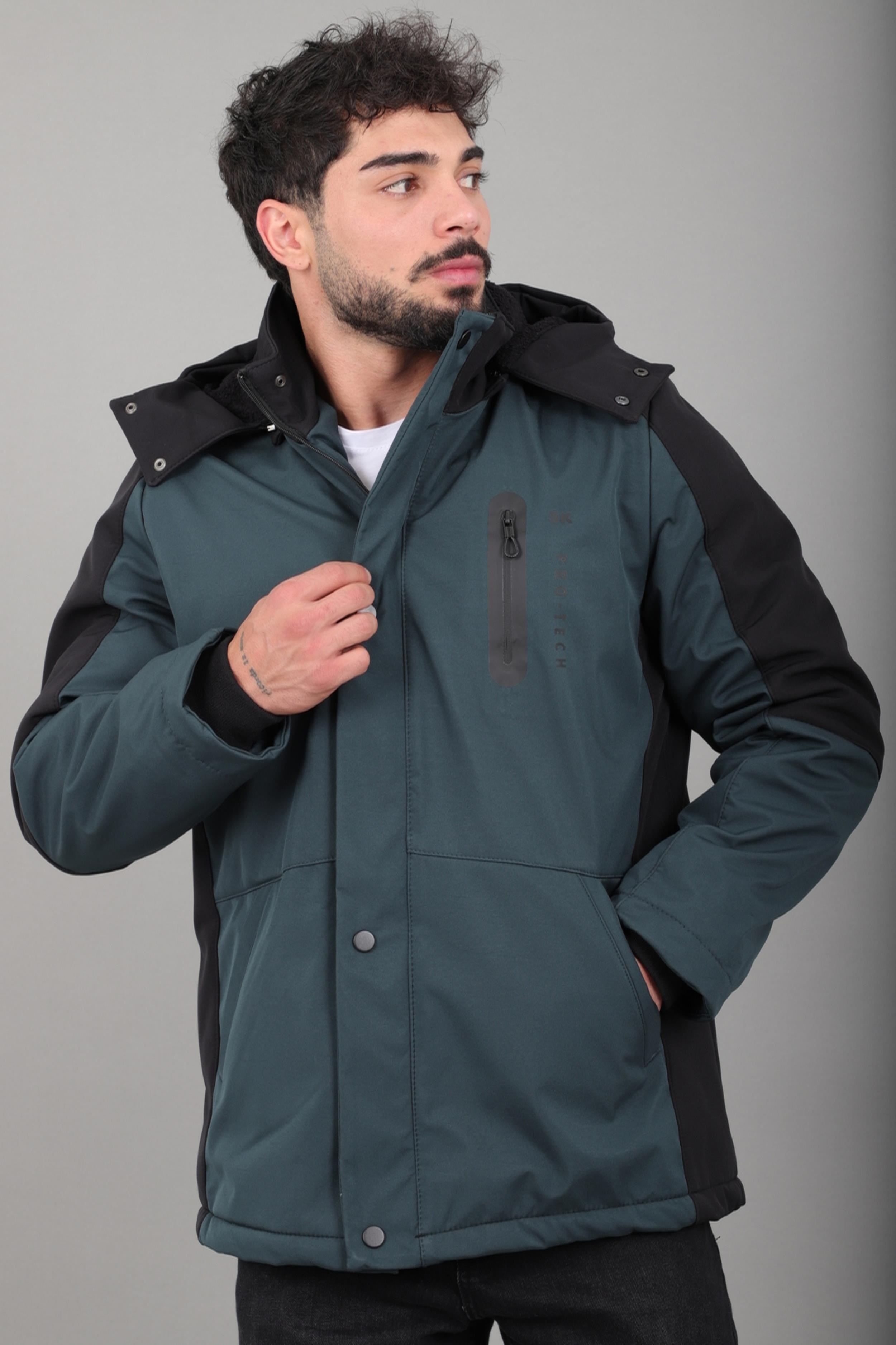 Çift Renk İçi Kürklü Softshell Kışlık Mont PLDP 3041_50525