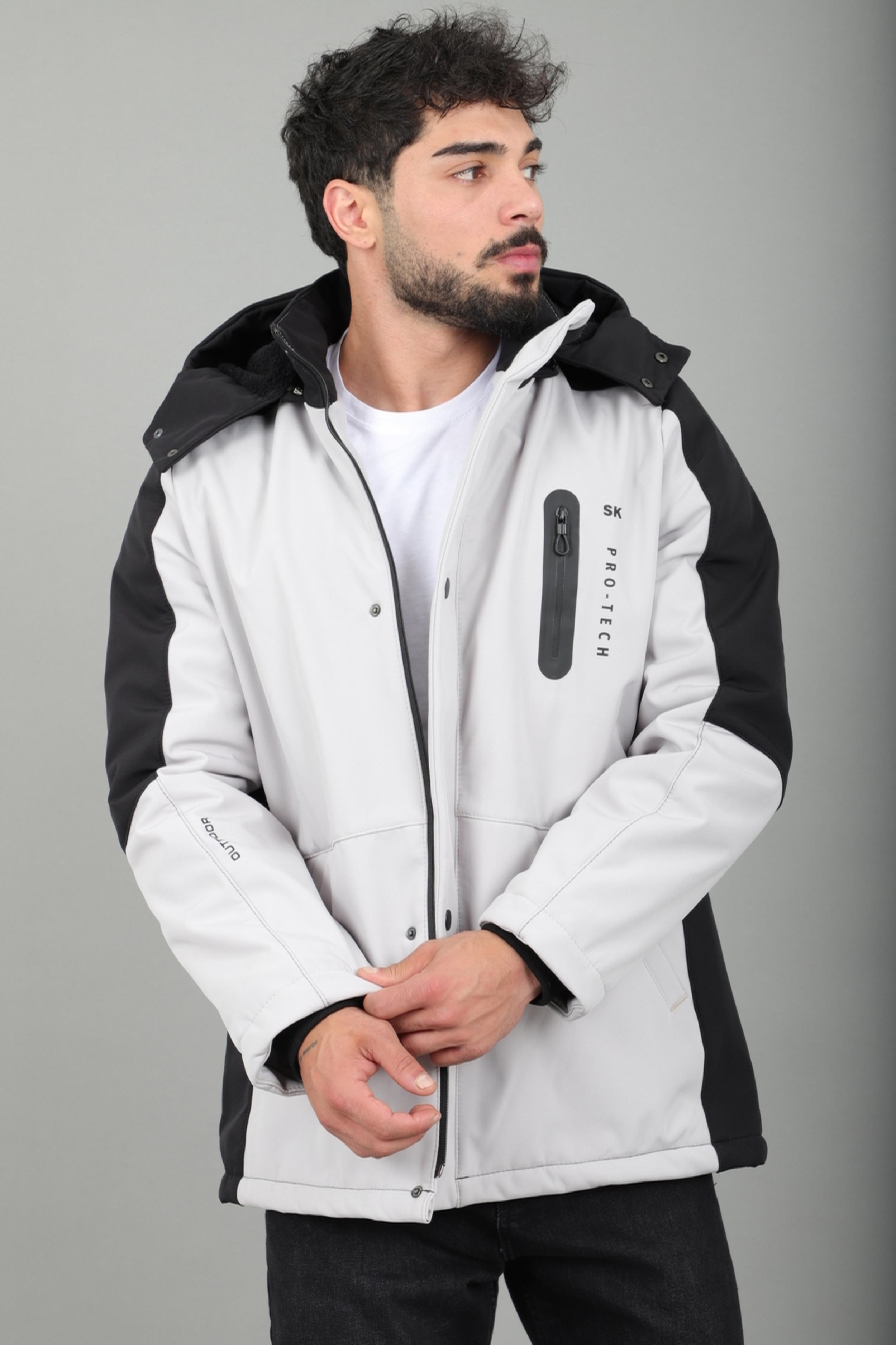 Çift Renk İçi Kürklü Softshell Kışlık Mont PLDP 3041_50525