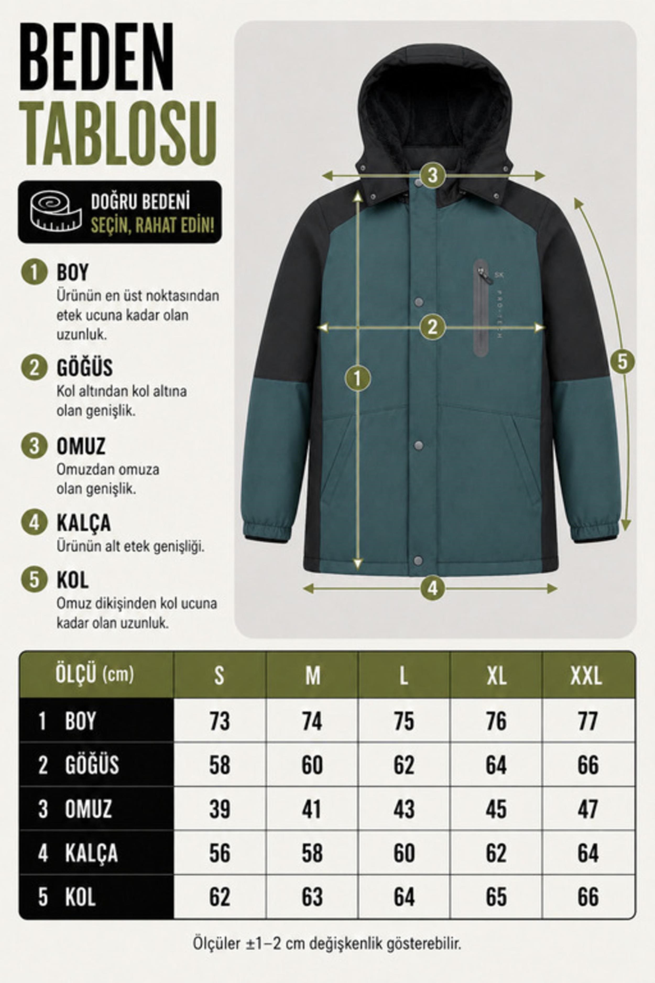Çift Renk İçi Kürklü Softshell Kışlık Mont PLDP 3041_50525