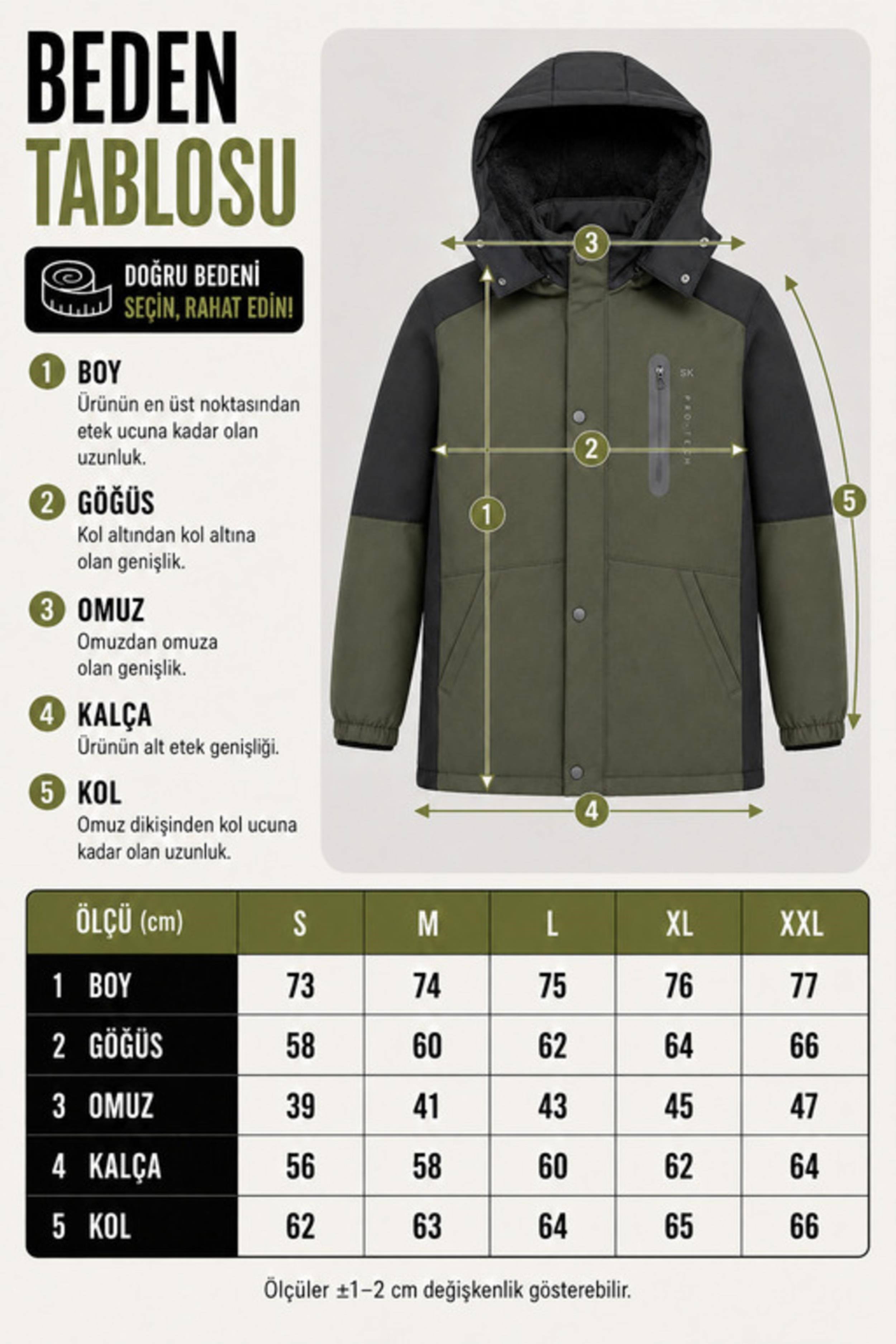 Çift Renk İçi Kürklü Softshell Kışlık Mont PLDP 3041_50525