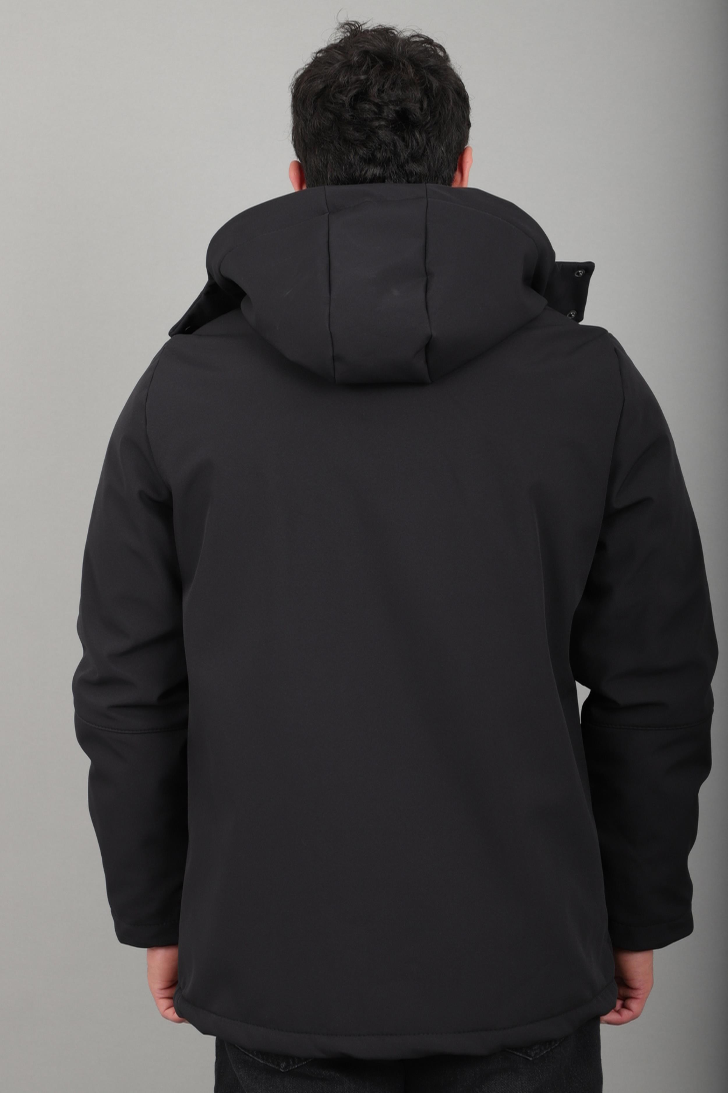 Çift Renk İçi Kürklü Softshell Kışlık Mont PLDP 3041_50525