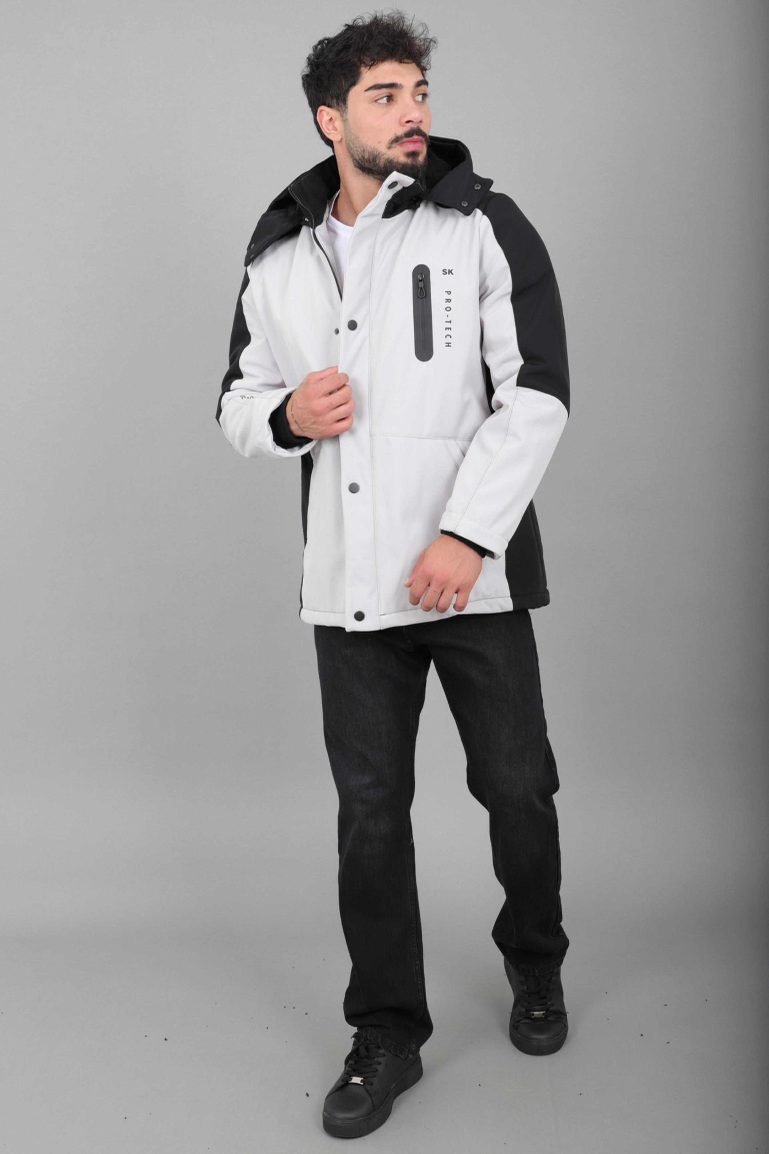 Çift Renk İçi Kürklü Softshell Kışlık Mont PLDP 3041_50525
