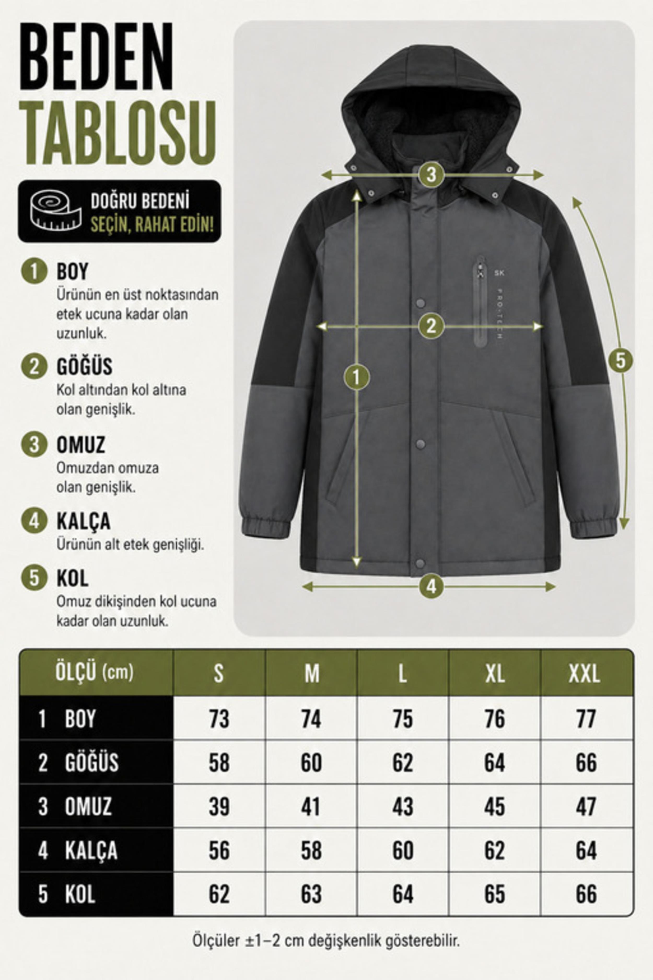 Çift Renk İçi Kürklü Softshell Kışlık Mont PLDP 3041_50525