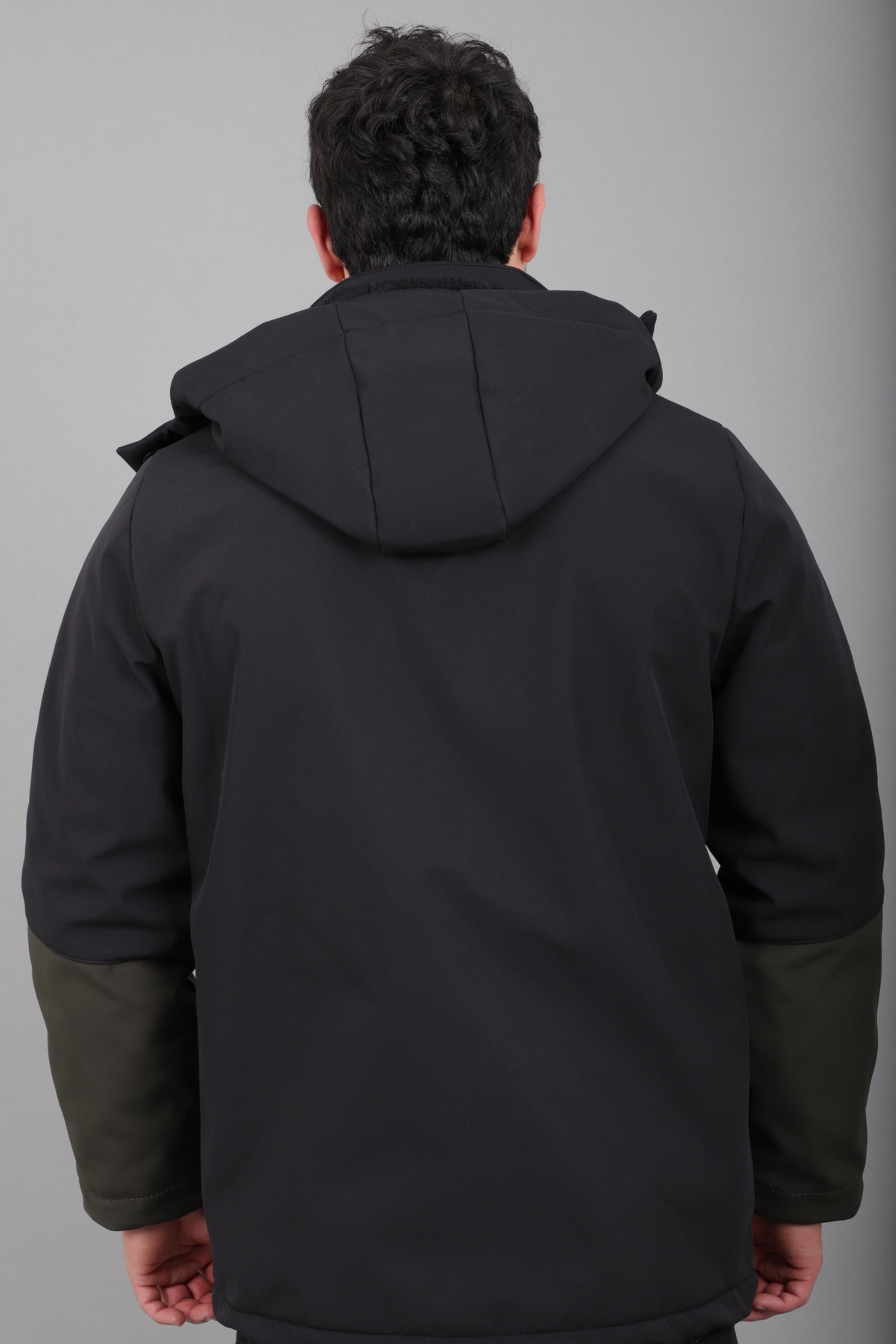 Çift Renk İçi Kürklü Softshell Kışlık Mont PLDP 3041_50525