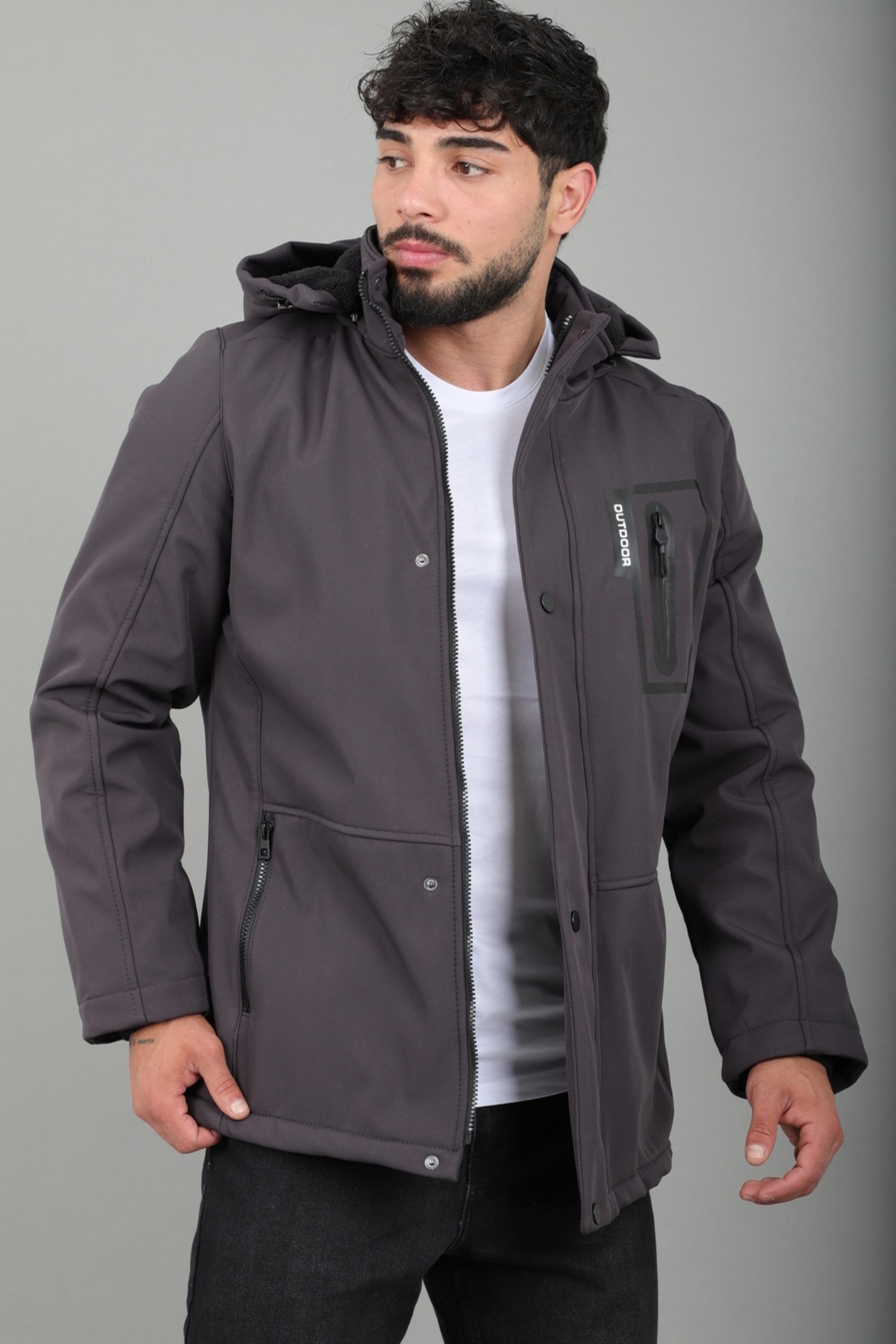 Çıkarılabilir Kapüşonlu Softsheel Mont PLDP 2991_50413