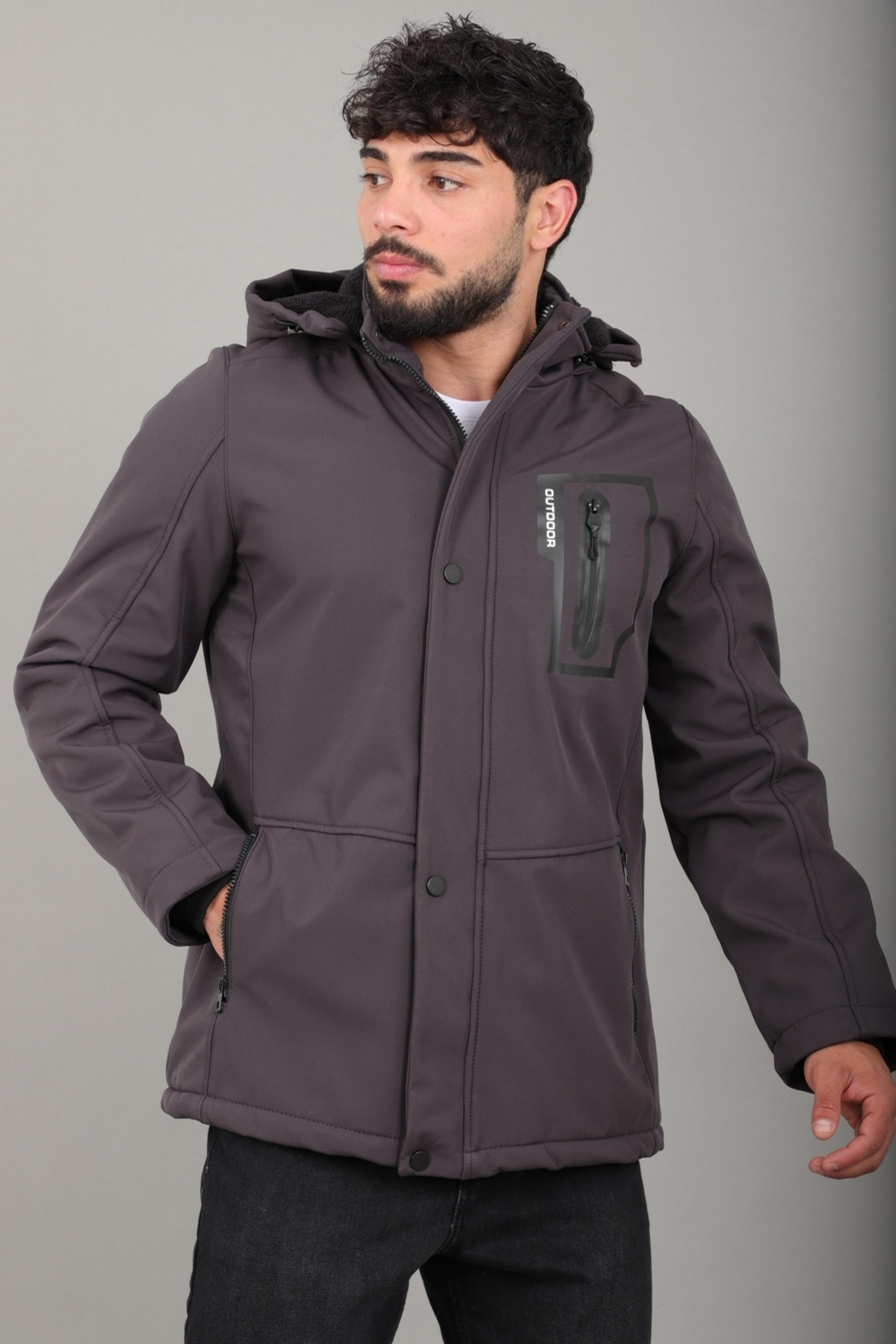 Çıkarılabilir Kapüşonlu Softsheel Mont PLDP 2991_50413