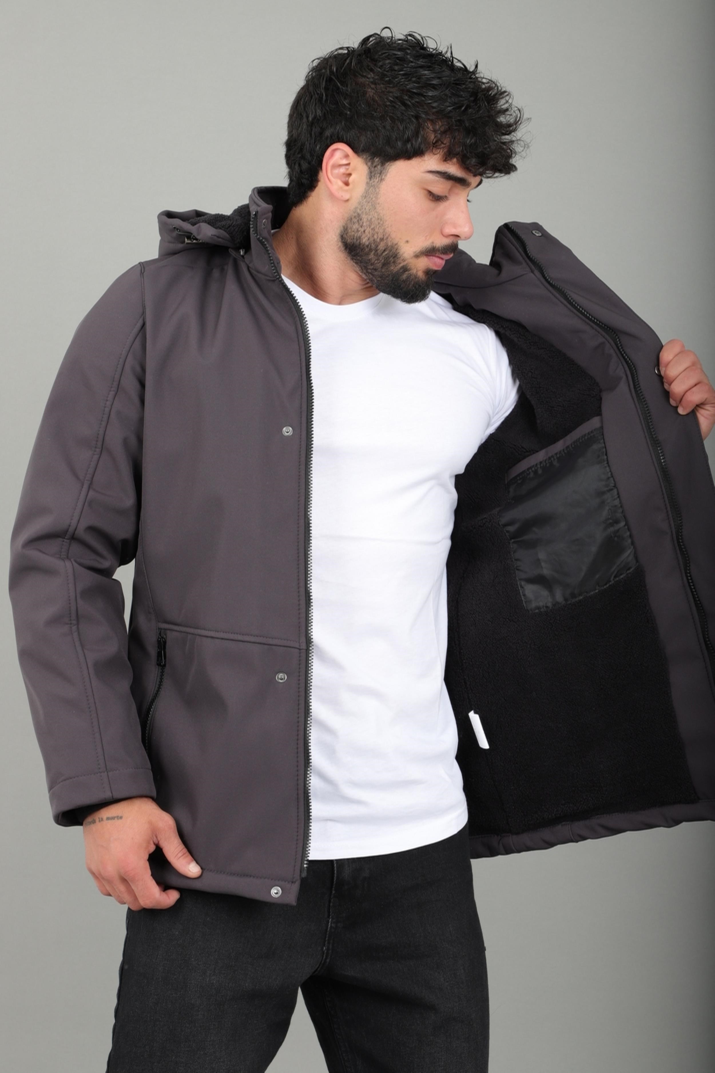 Çıkarılabilir Kapüşonlu Softsheel Mont PLDP 2991_50413