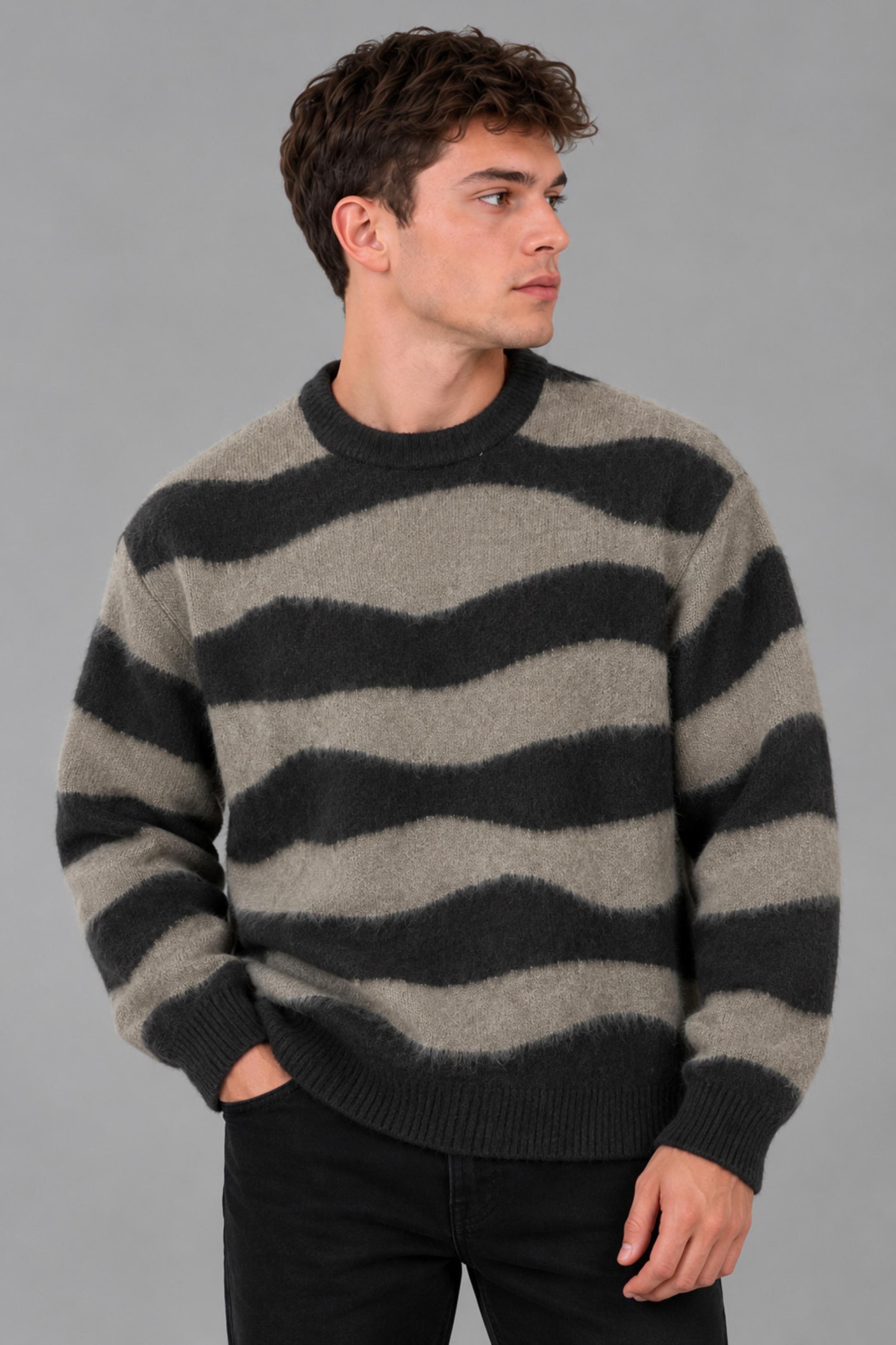 Desenli Oversize Kışlık Kazak DP 18396