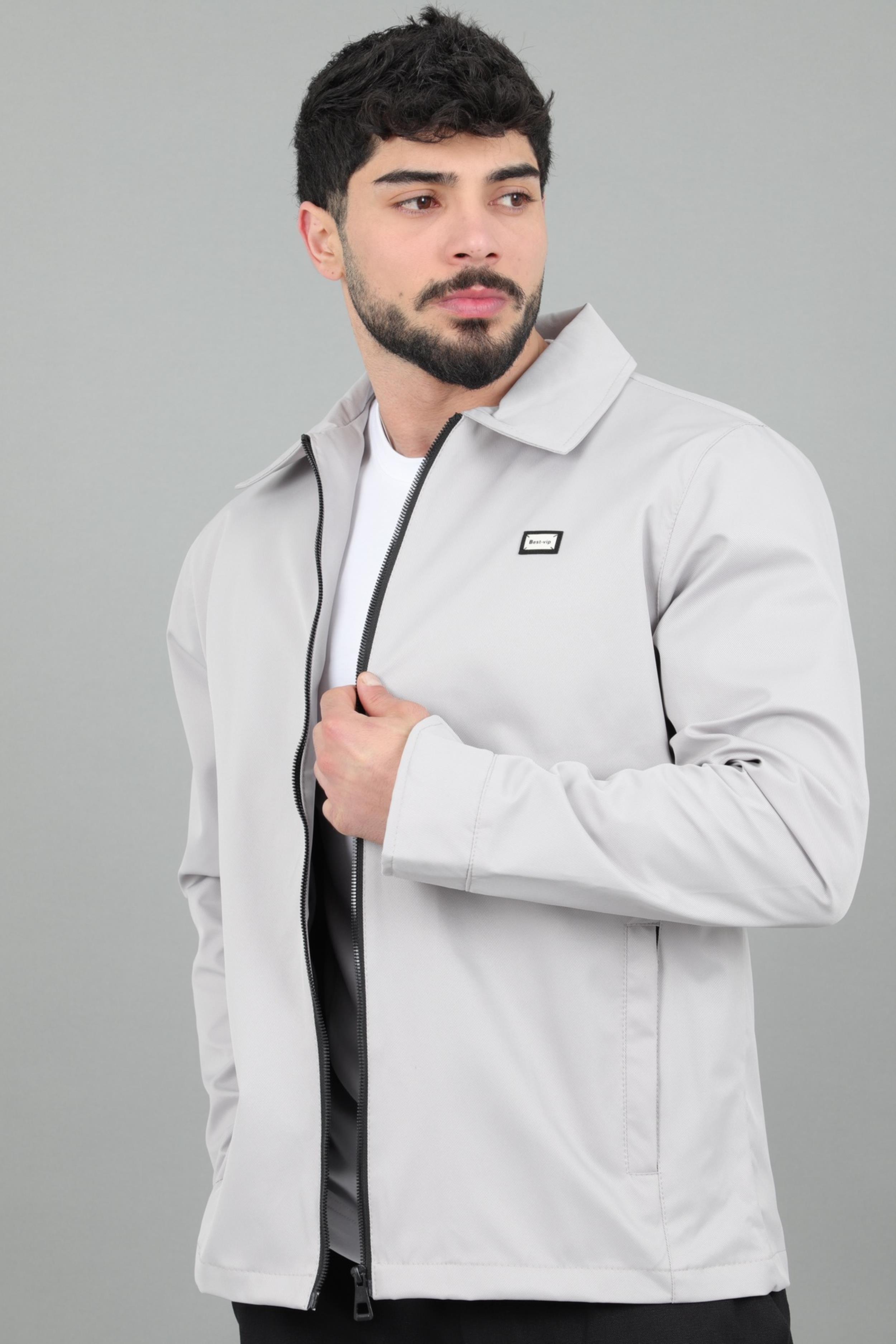 Diagonel Kumaş Yakalı Fermuarlı Mevsimlik Mont PLDP 3031_60391