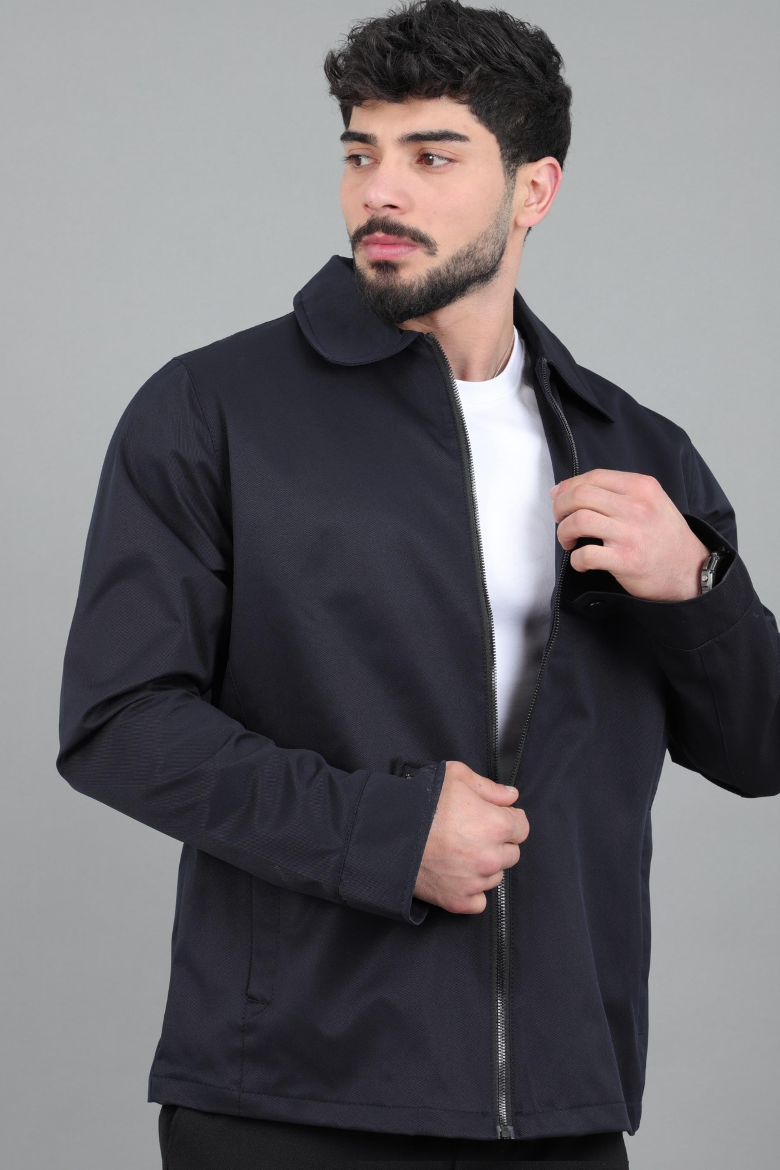 Diagonel Kumaş Yakalı Fermuarlı Mevsimlik Mont PLDP 3031_60391