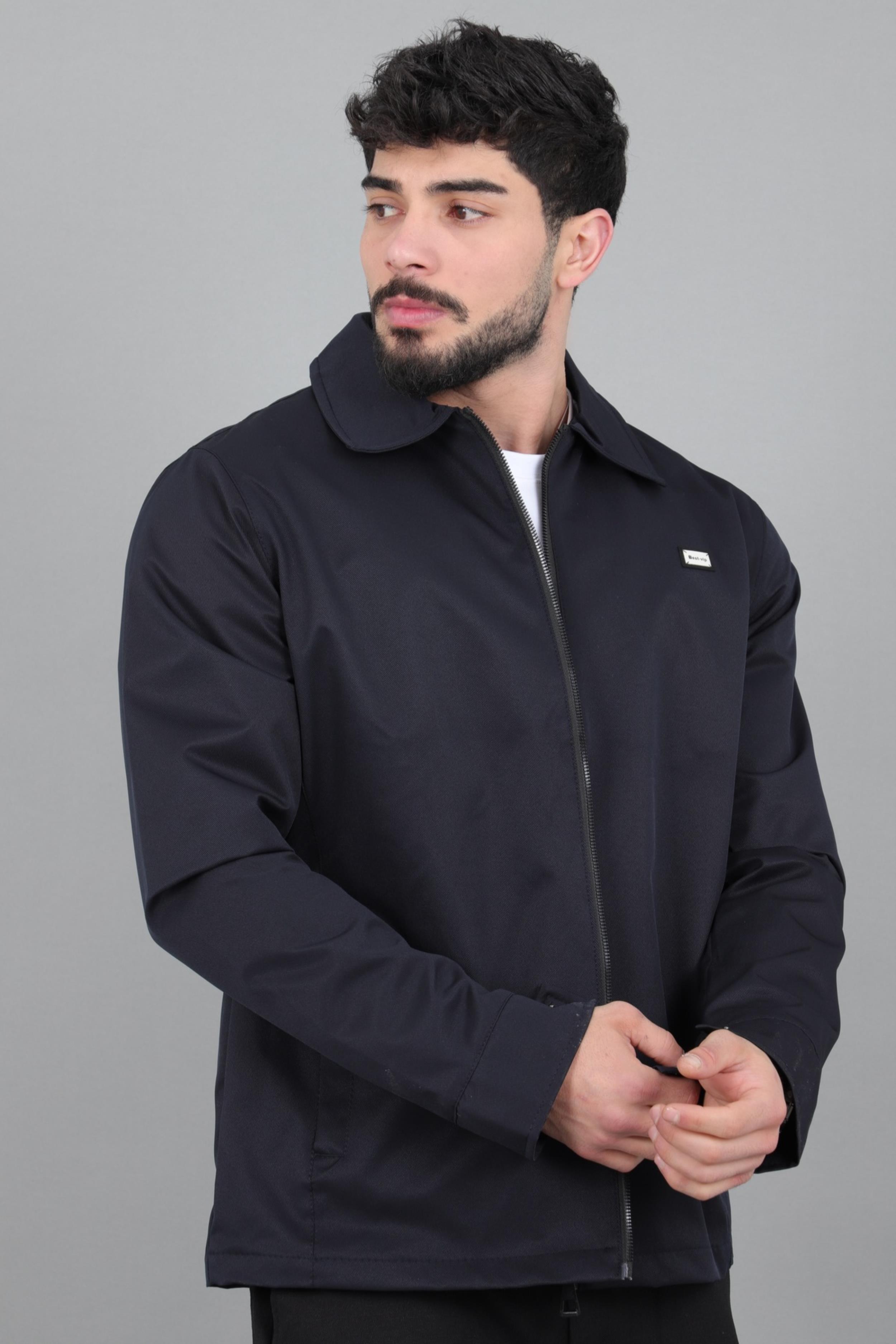 Diagonel Kumaş Yakalı Fermuarlı Mevsimlik Mont PLDP 3031_60391