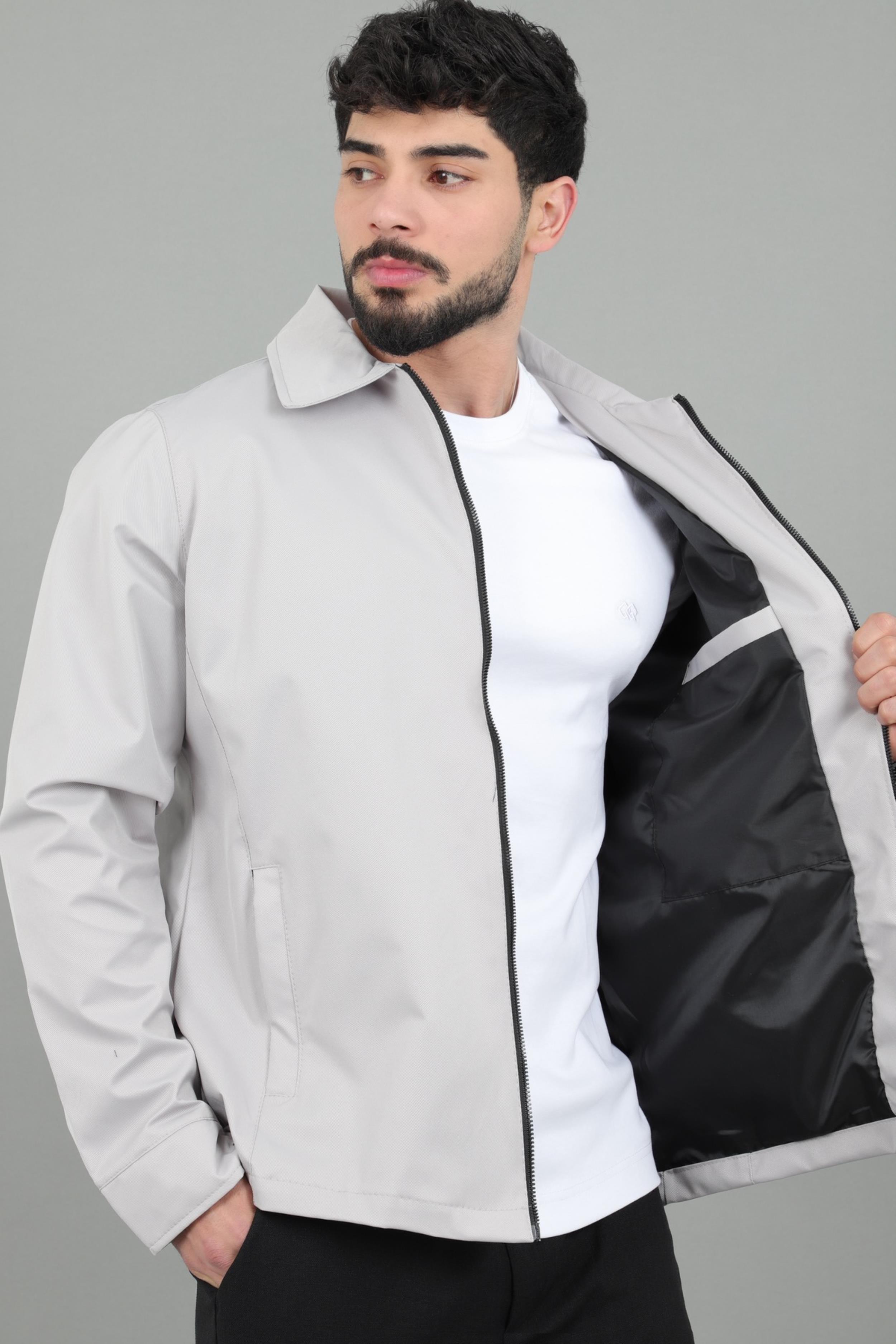 Diagonel Kumaş Yakalı Fermuarlı Mevsimlik Mont PLDP 3031_60391