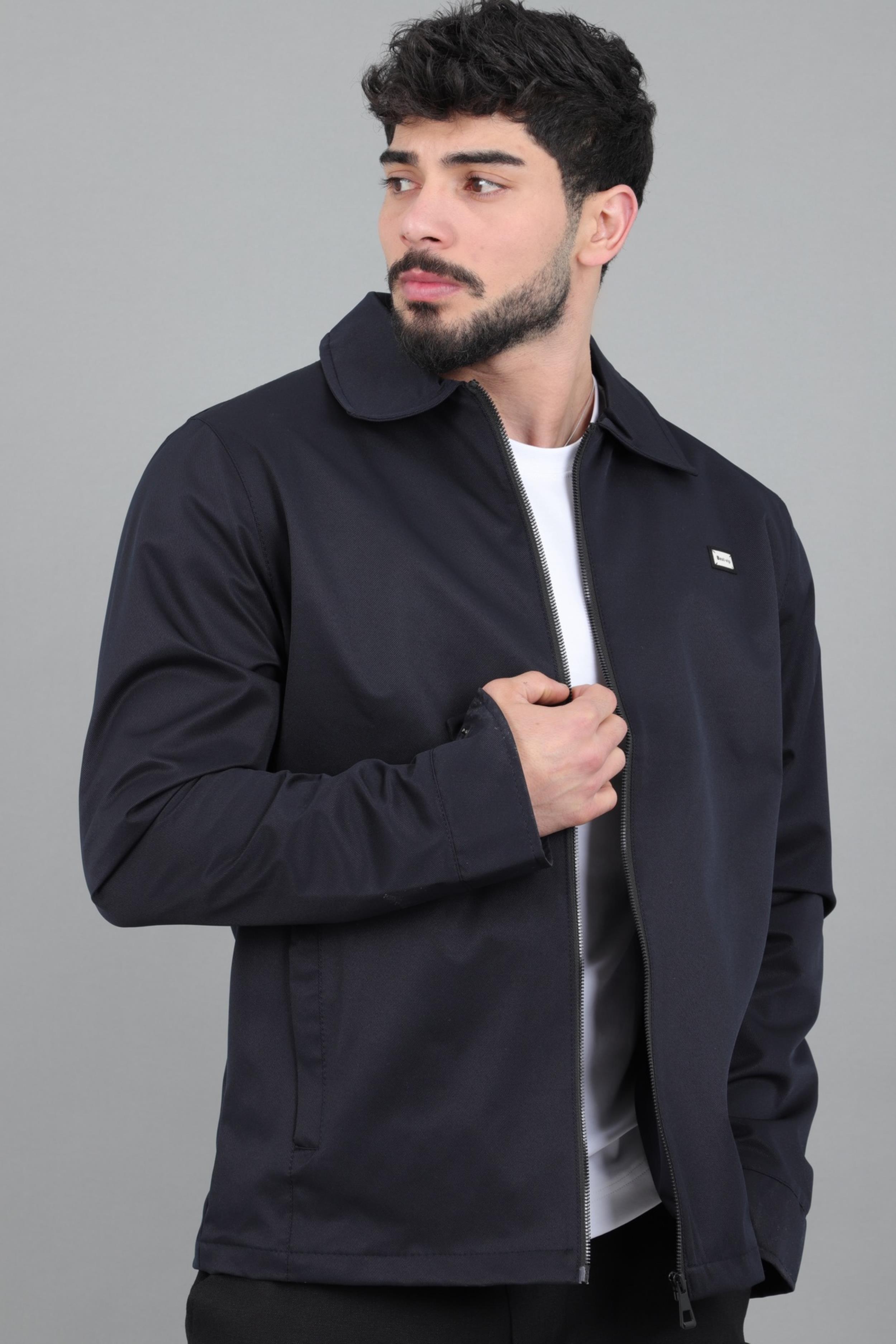Diagonel Kumaş Yakalı Fermuarlı Mevsimlik Mont PLDP 3031_60391