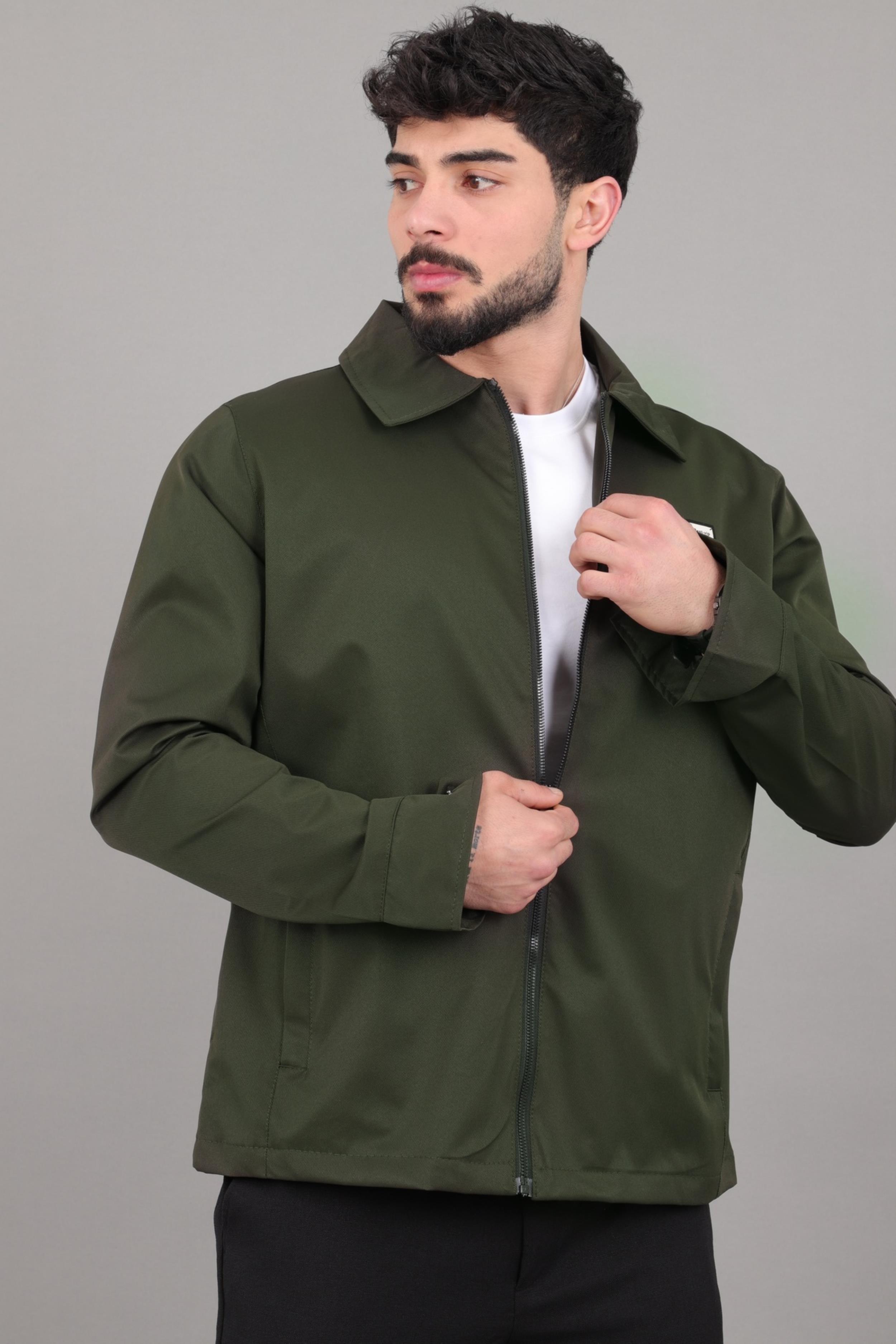 Diagonel Kumaş Yakalı Fermuarlı Mevsimlik Mont PLDP 3031_60391