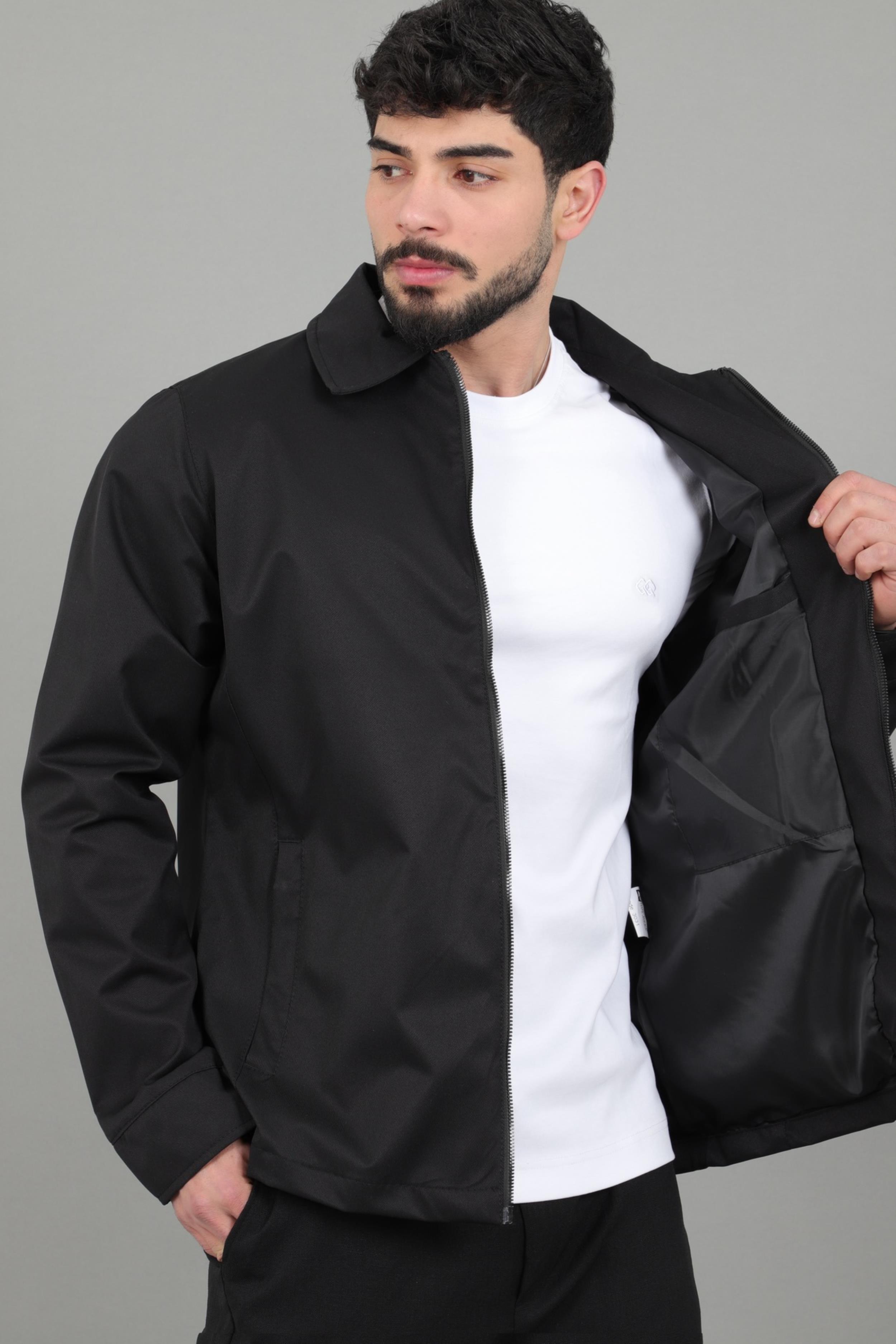Diagonel Kumaş Yakalı Fermuarlı Mevsimlik Mont PLDP 3031_60391