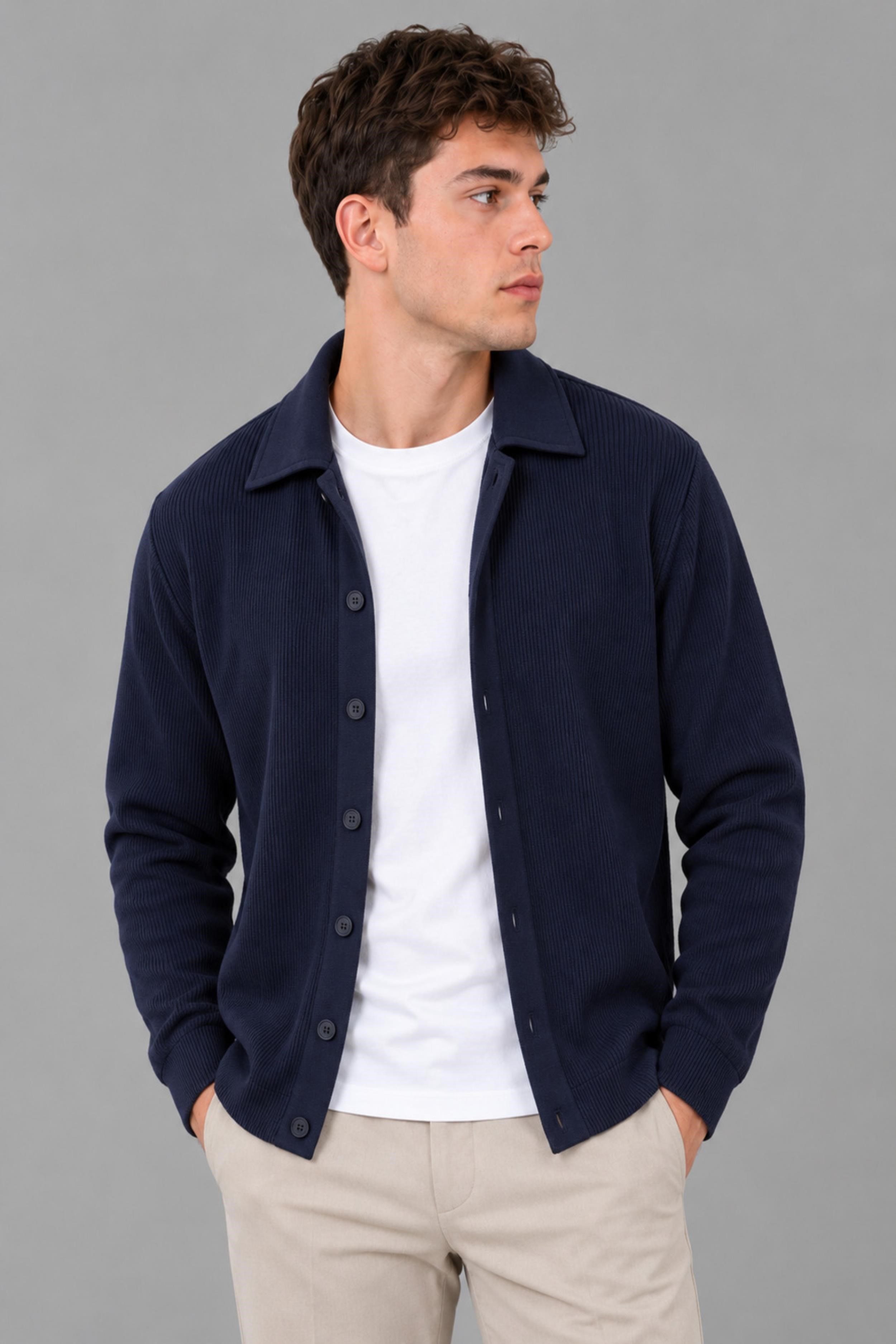 Düğmeli Örgü Yakalı Hırka DP 1055_60400