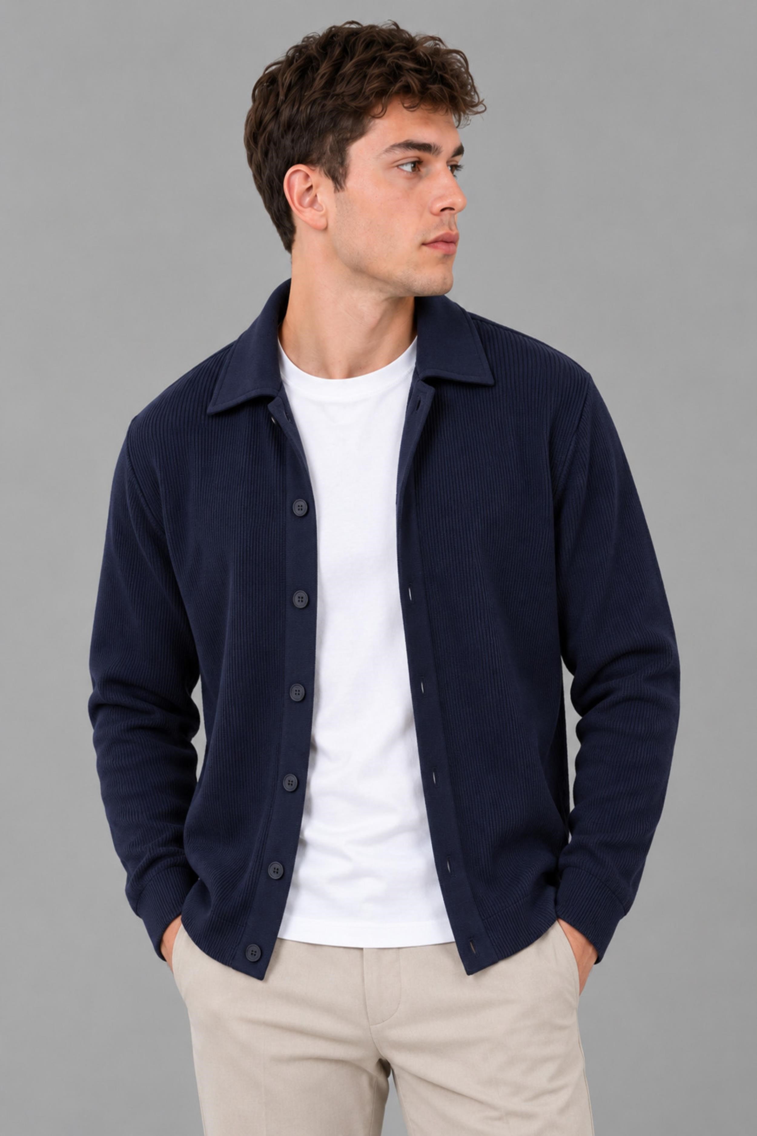 Düğmeli Örgü Yakalı Hırka DP 1055_60400