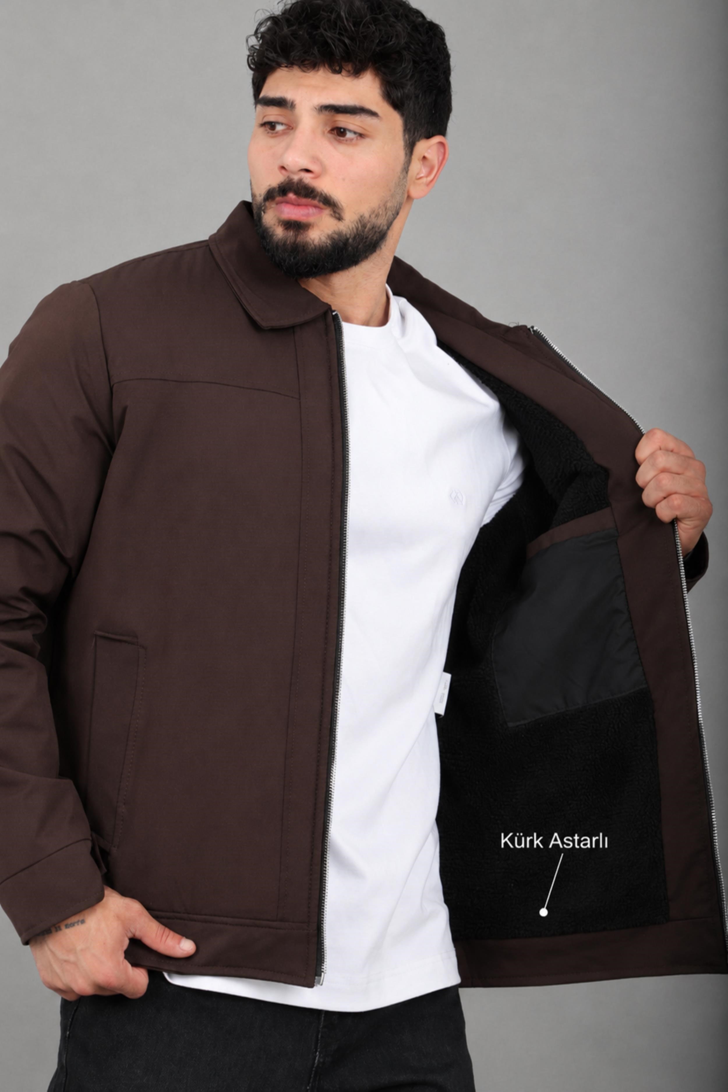 İçi Kürklü Yakalı Orta Kışlık Mont PLDP 3033-M_50511
