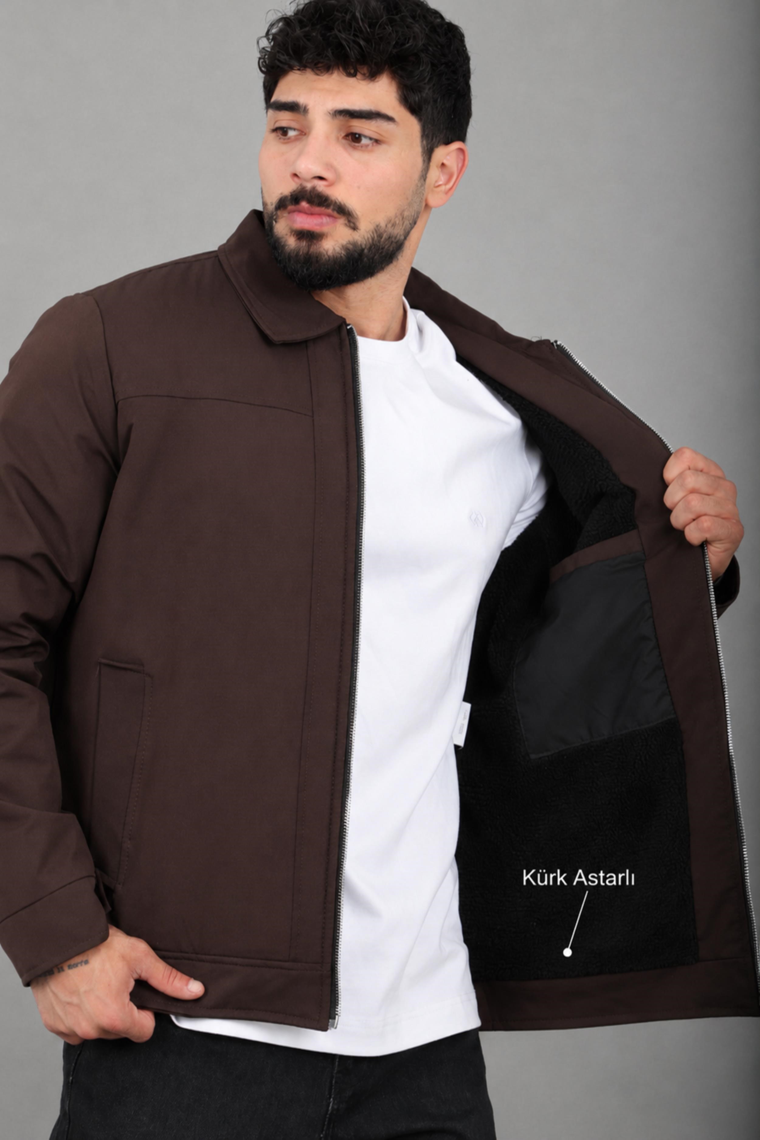 İçi Kürklü Yakalı Orta Kışlık Mont PLDP 3033-M_50511