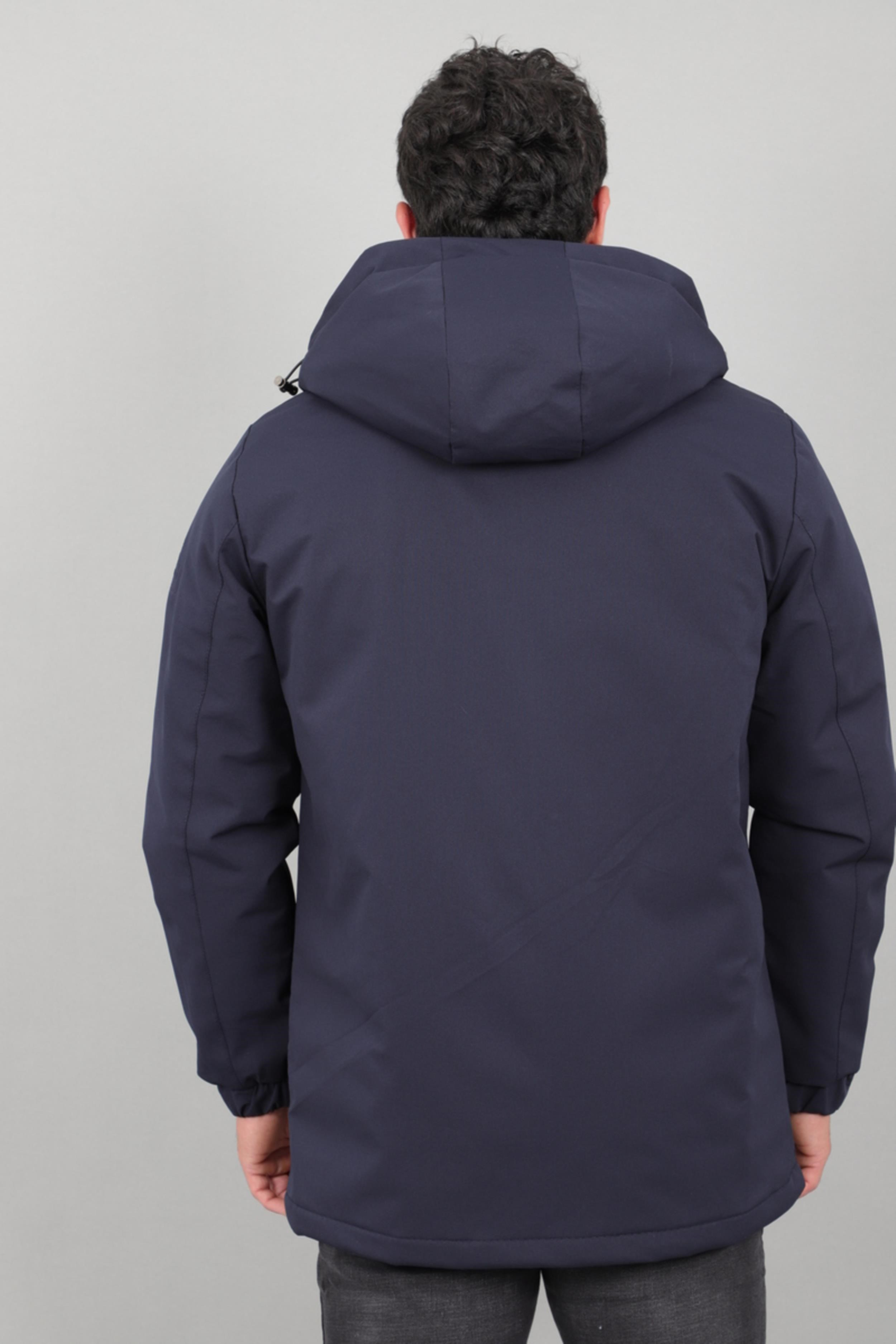 Kapitoneli Torba Cep Sabit Kapüşon Kışlık Mont PLDP 3039_50527