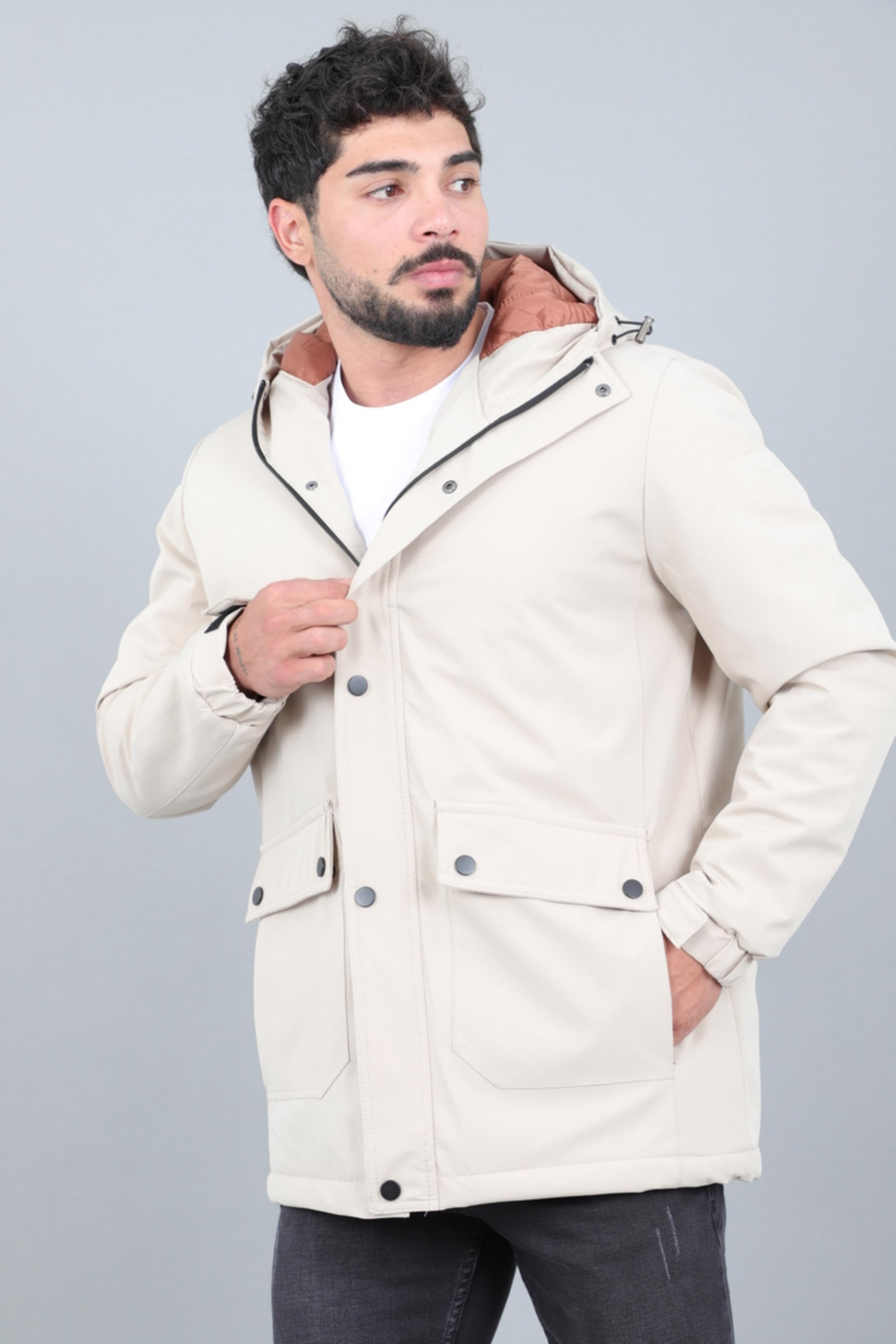Kapitoneli Torba Cep Sabit Kapüşon Kışlık Mont PLDP 3039_50527