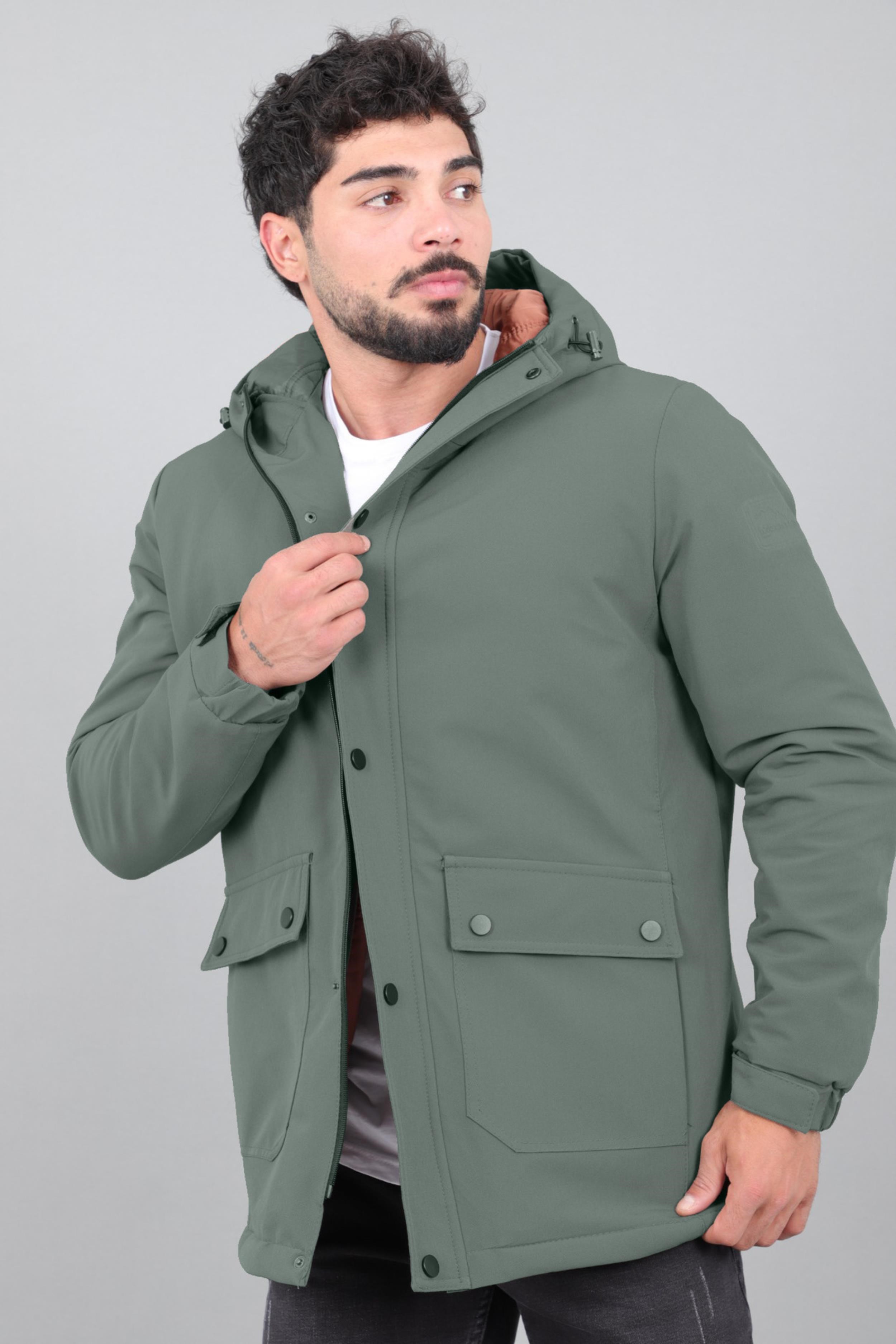 Kapitoneli Torba Cep Sabit Kapüşon Kışlık Mont PLDP 3039_50527