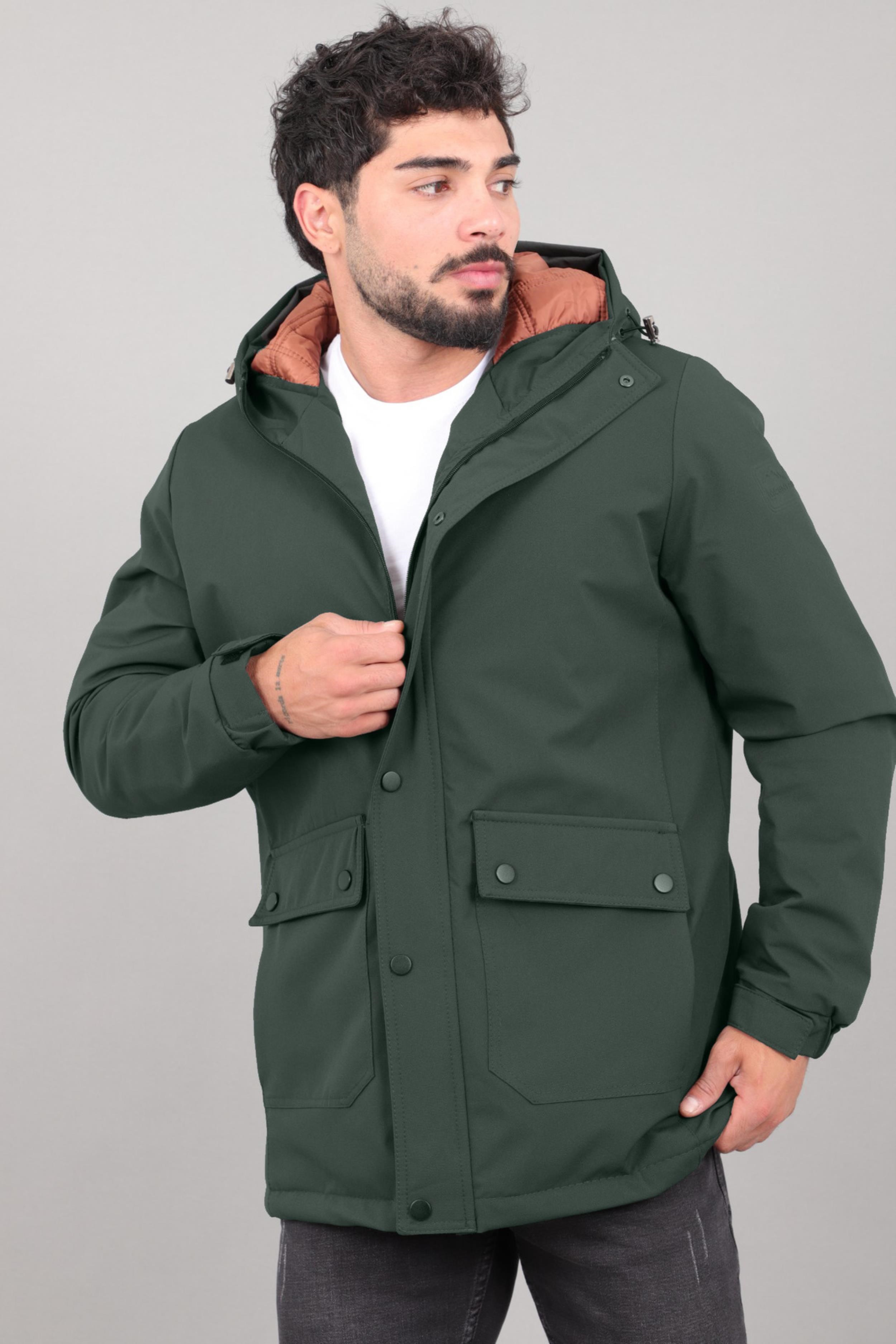 Kapitoneli Torba Cep Sabit Kapüşon Kışlık Mont PLDP 3039_50527