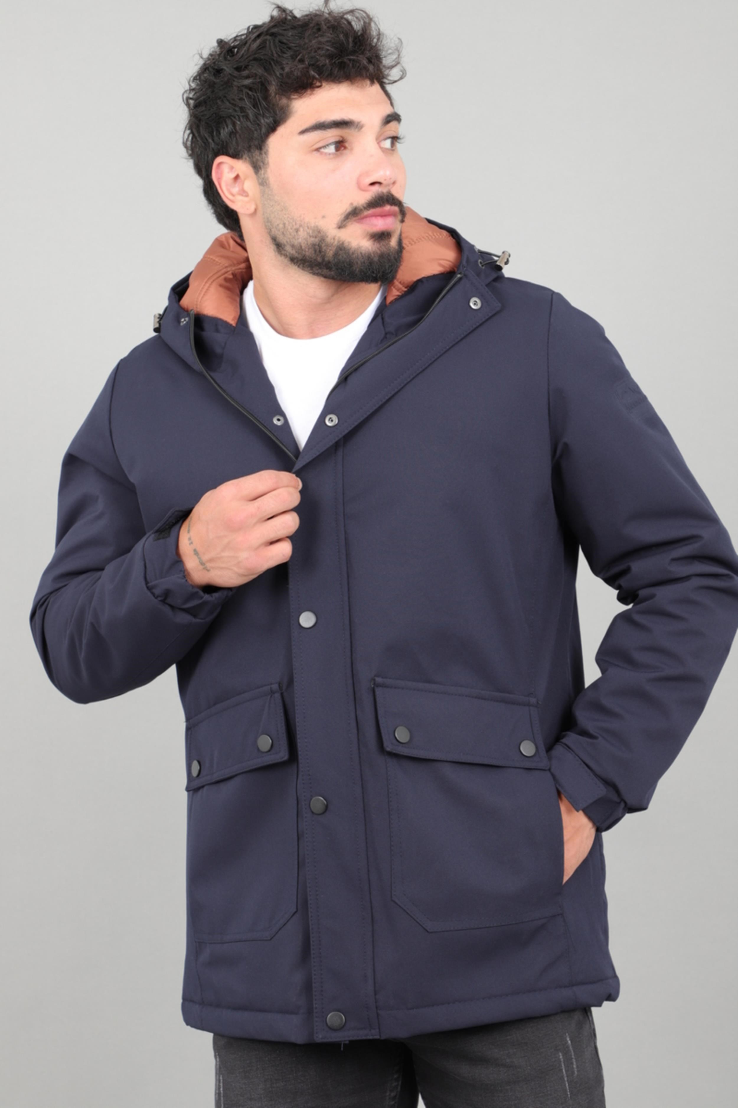 Kapitoneli Torba Cep Sabit Kapüşon Kışlık Mont PLDP 3039_50527