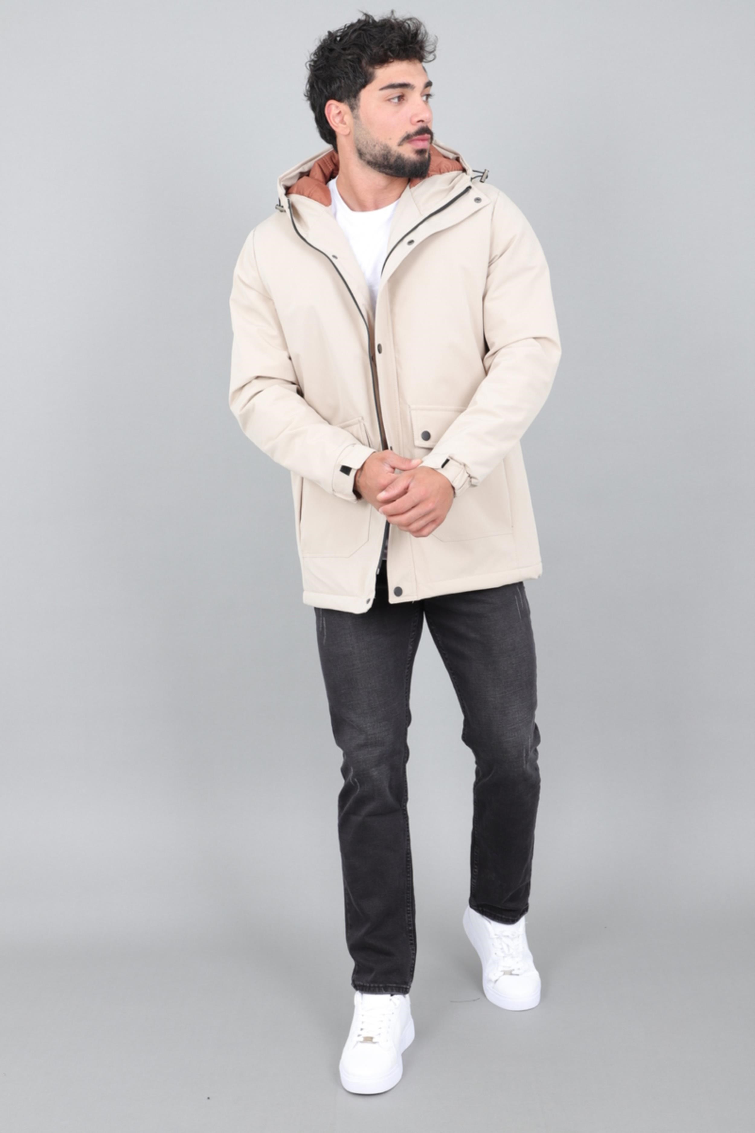 Kapitoneli Torba Cep Sabit Kapüşon Kışlık Mont PLDP 3039_50527