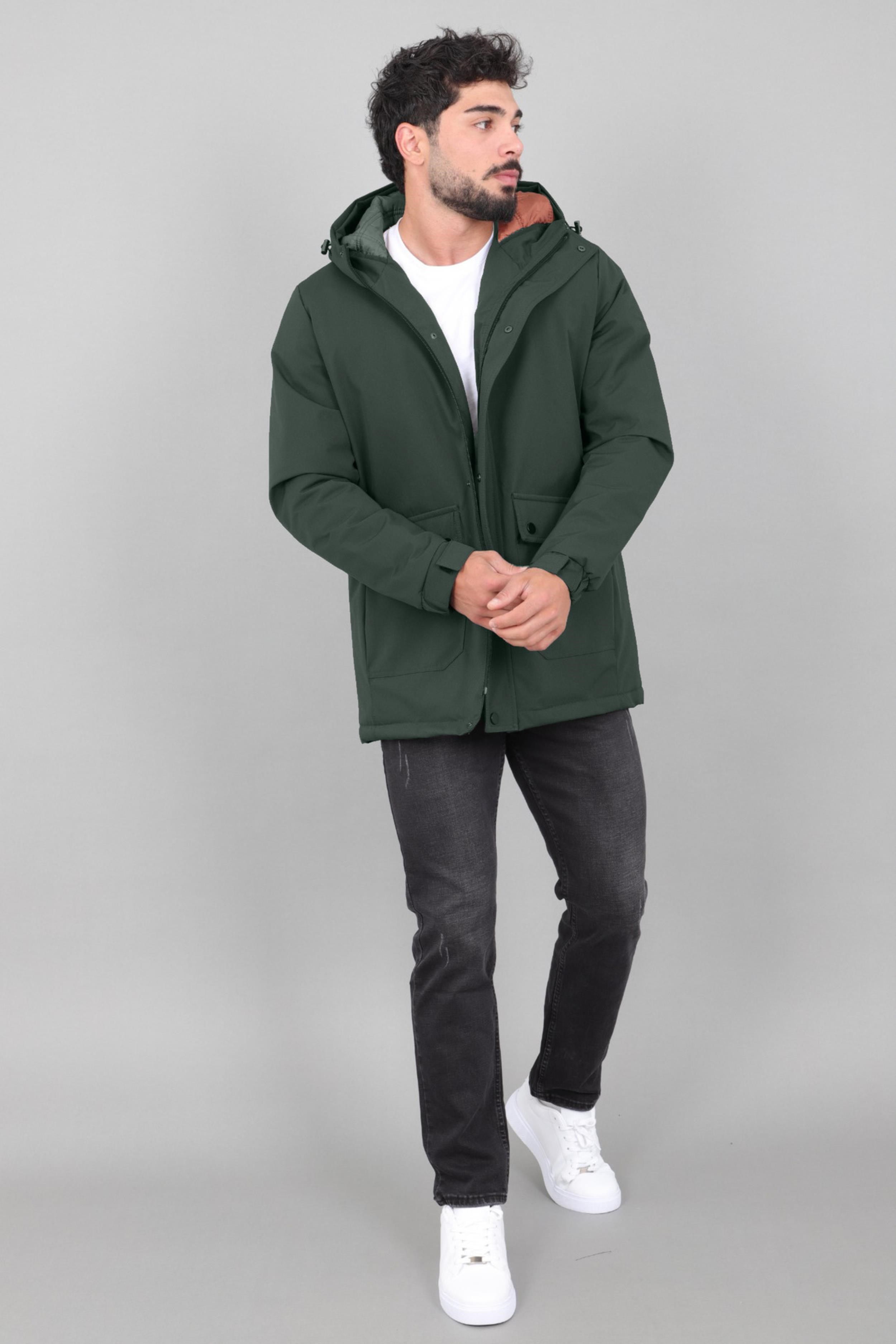 Kapitoneli Torba Cep Sabit Kapüşon Kışlık Mont PLDP 3039_50527