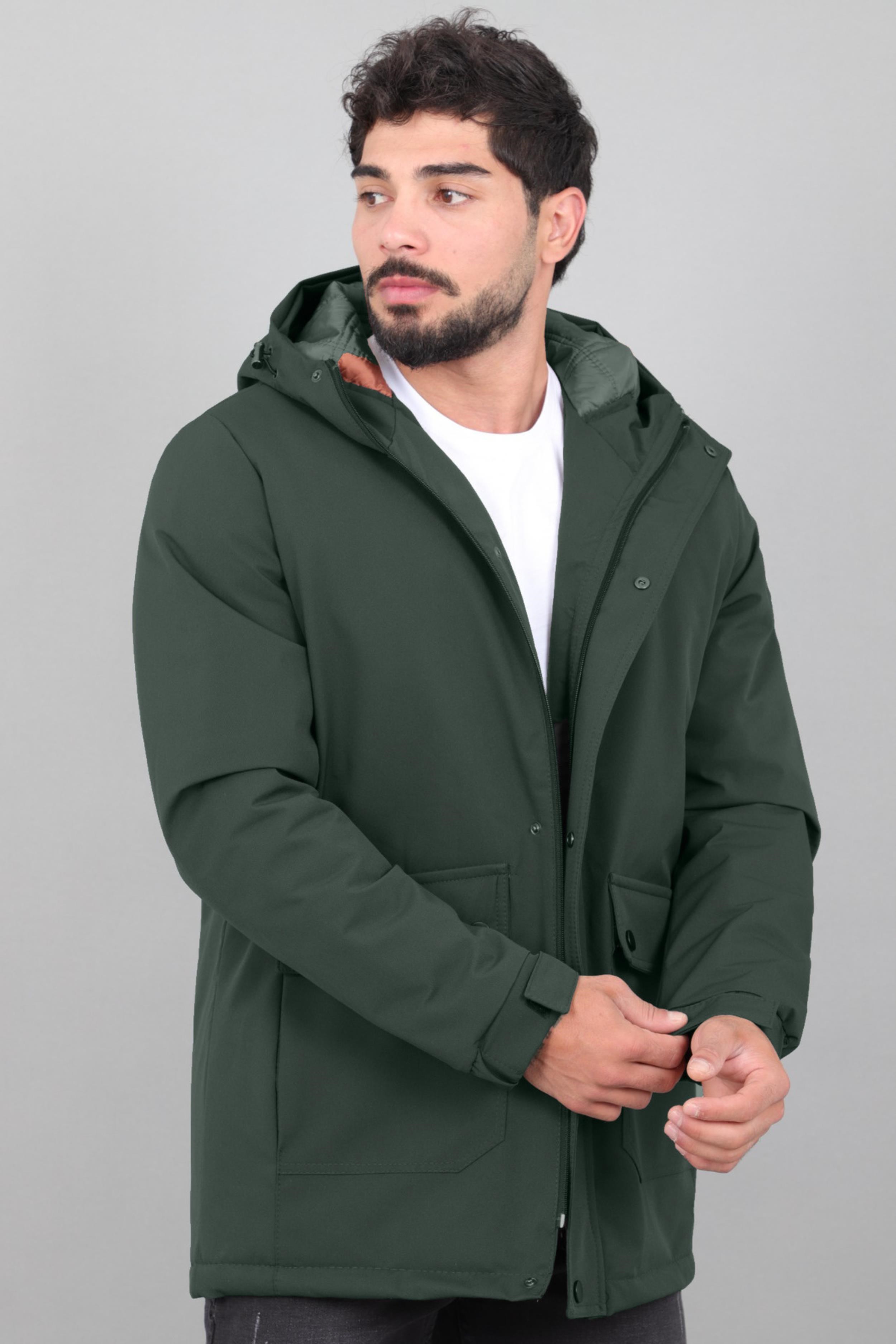Kapitoneli Torba Cep Sabit Kapüşon Kışlık Mont PLDP 3039_50527