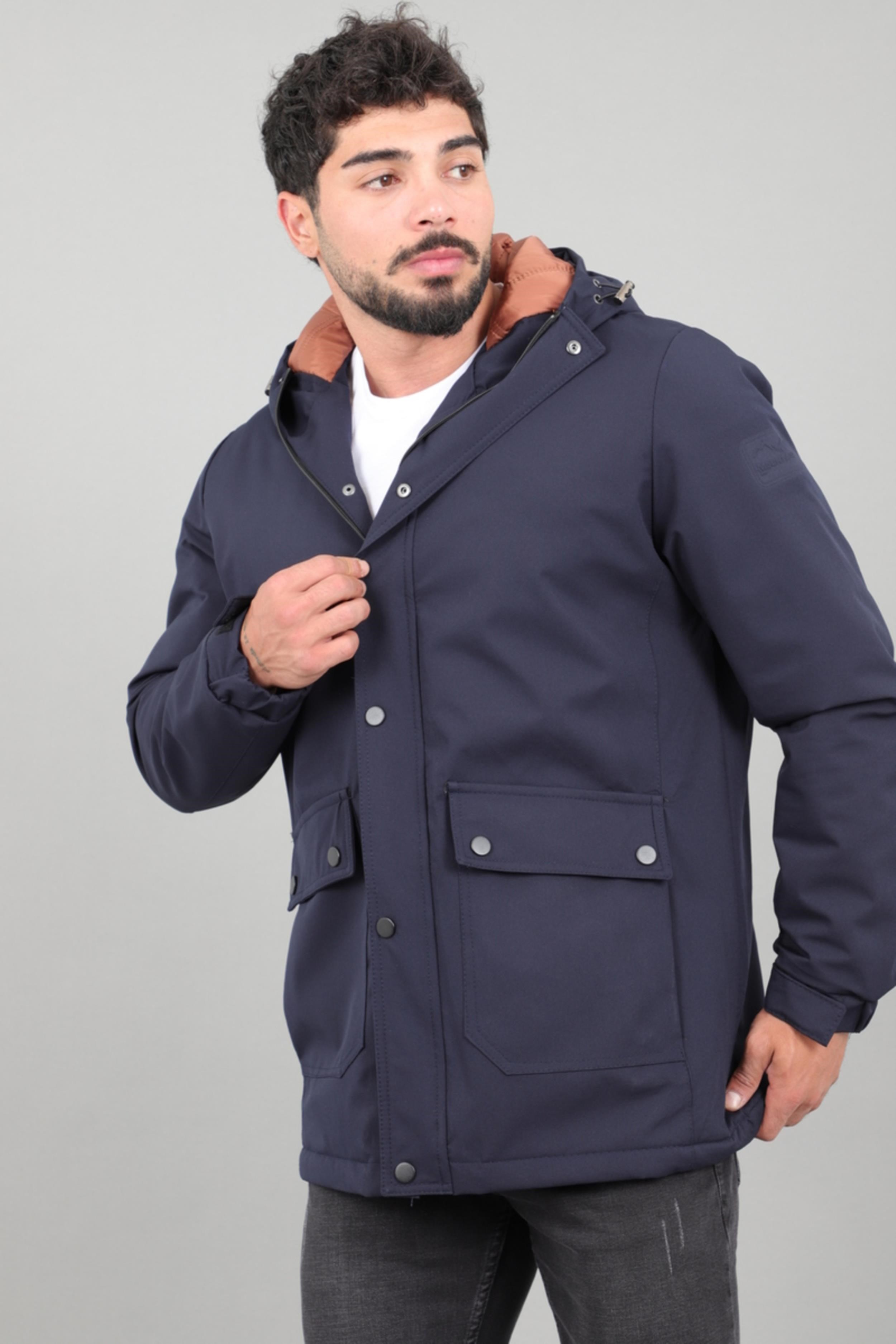 Kapitoneli Torba Cep Sabit Kapüşon Kışlık Mont PLDP 3039_50527