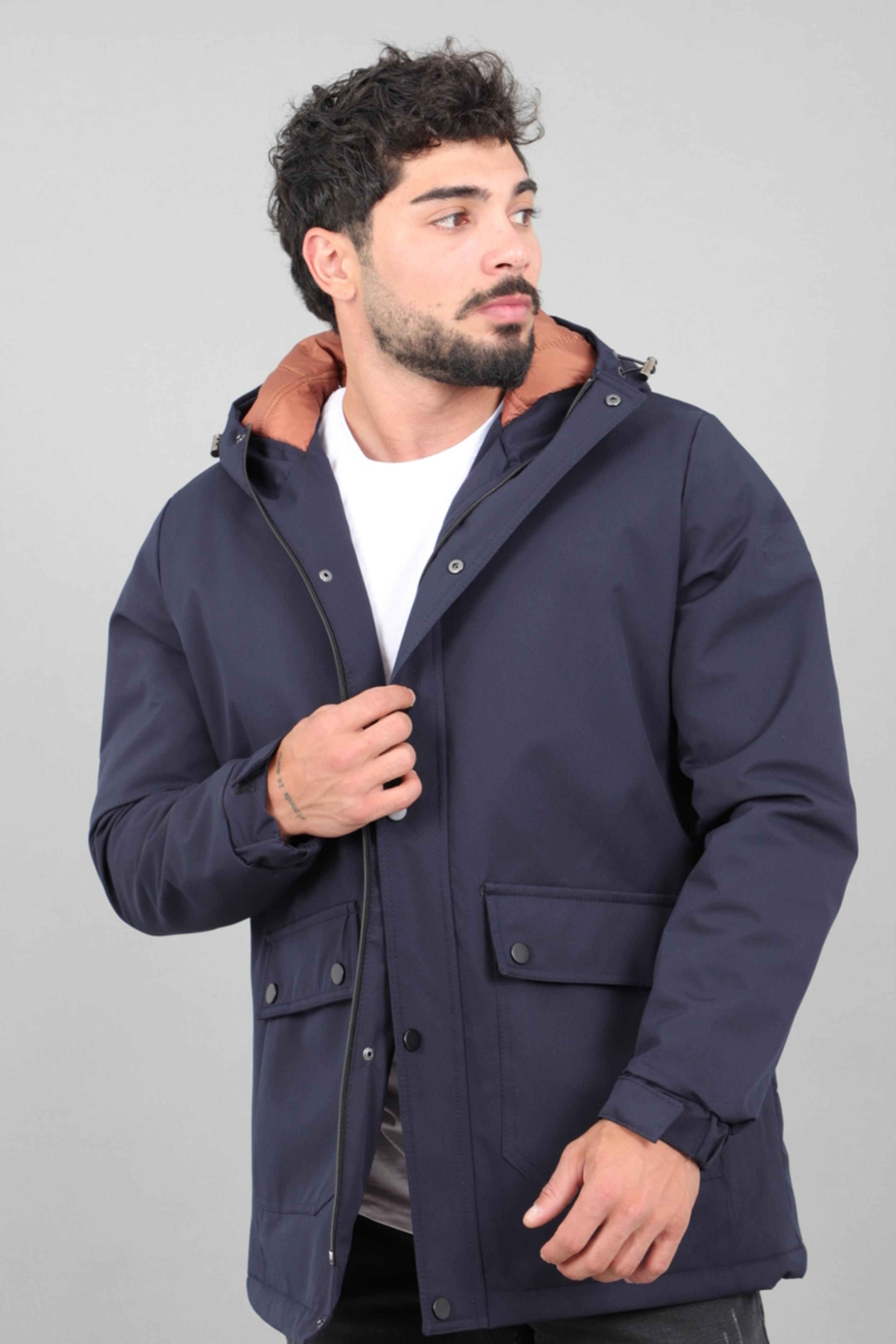 Kapitoneli Torba Cep Sabit Kapüşon Kışlık Mont PLDP 3039_50527