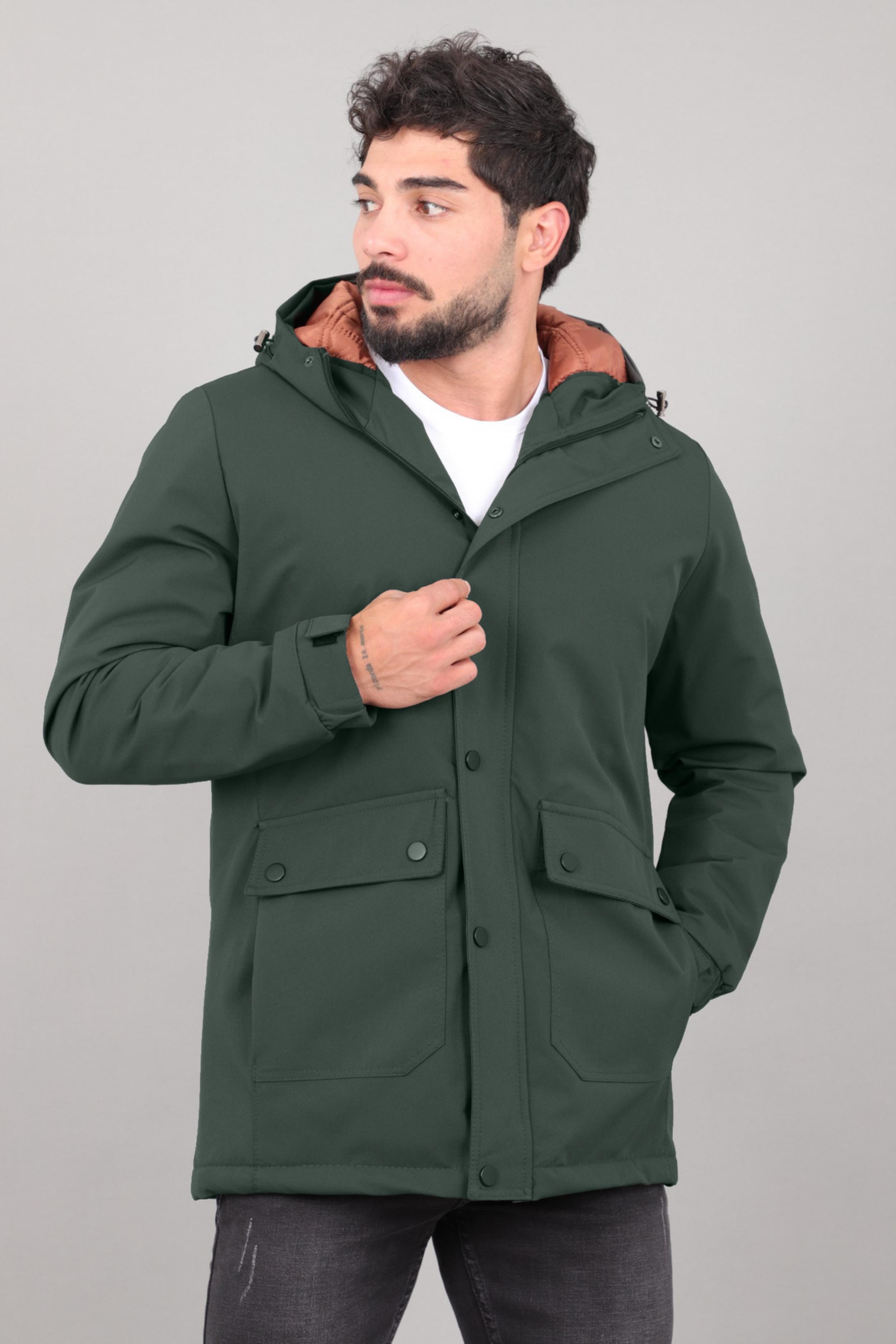 Kapitoneli Torba Cep Sabit Kapüşon Kışlık Mont PLDP 3039_50527