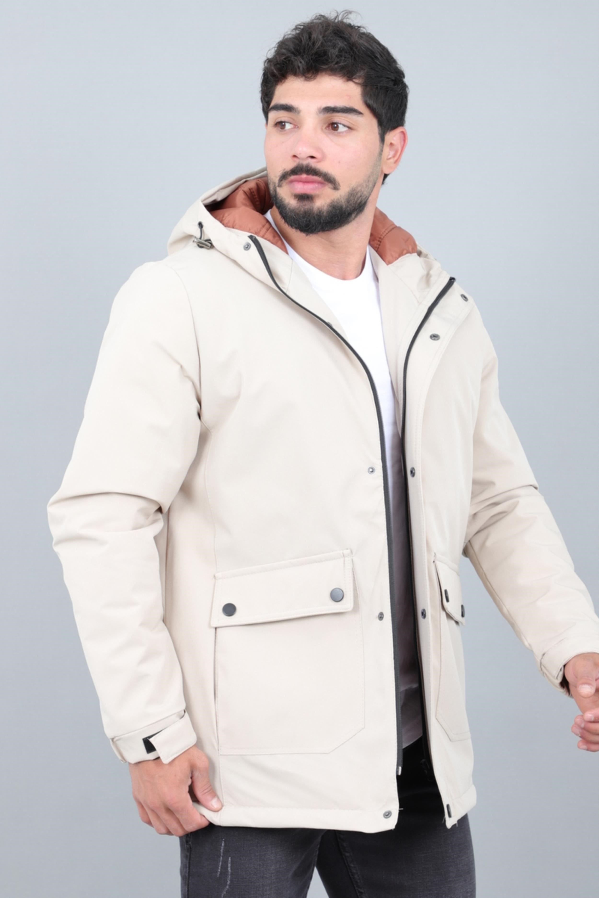 Kapitoneli Torba Cep Sabit Kapüşon Kışlık Mont PLDP 3039_50527