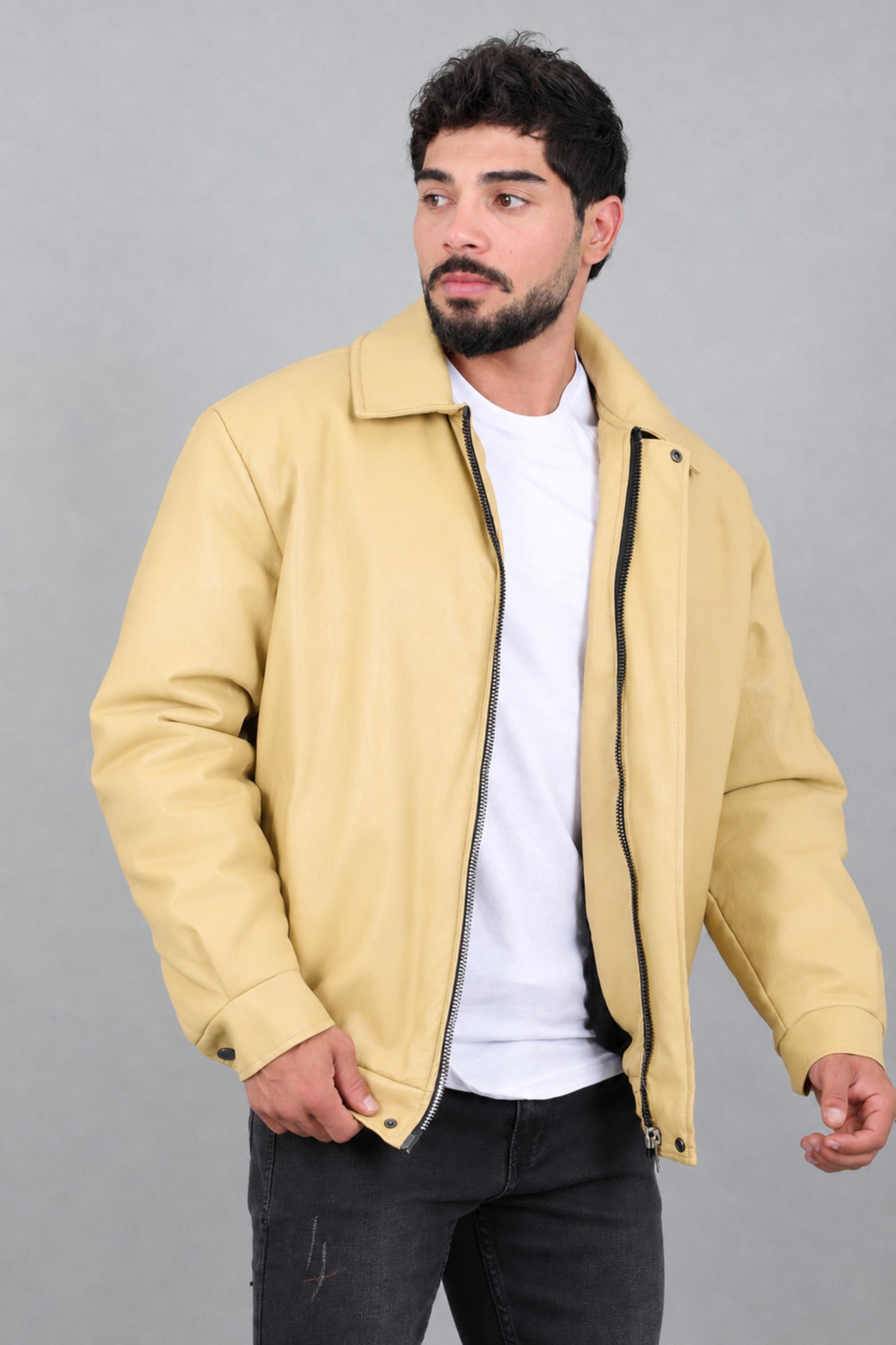 Kışlık Dolumlu İçi Kürklü Oversize Suni Deri Mont KMD_50502