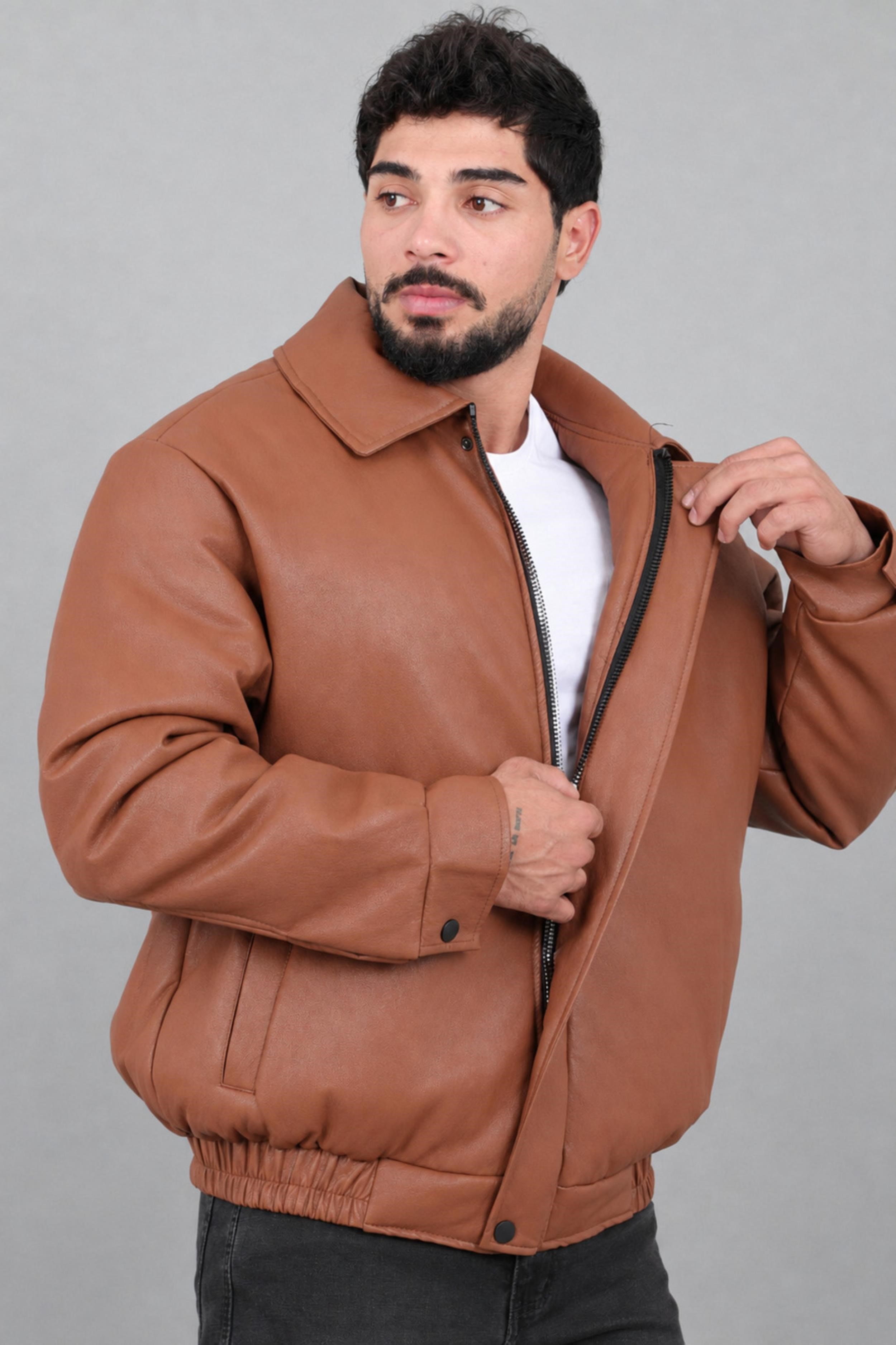 Kışlık Dolumlu İçi Kürklü Oversize Suni Deri Mont KMD_50502