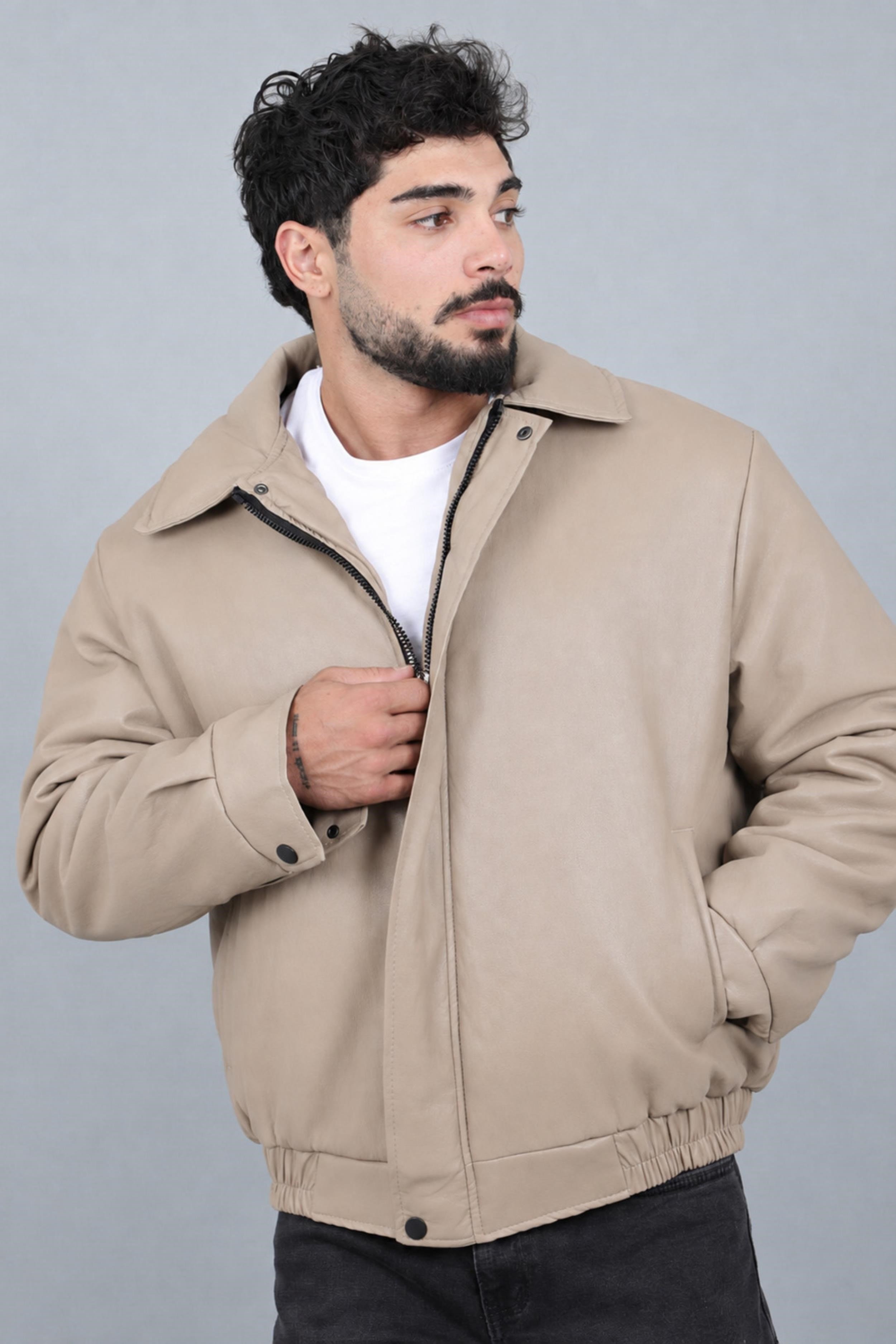 Kışlık Dolumlu İçi Kürklü Oversize Suni Deri Mont KMD_50502